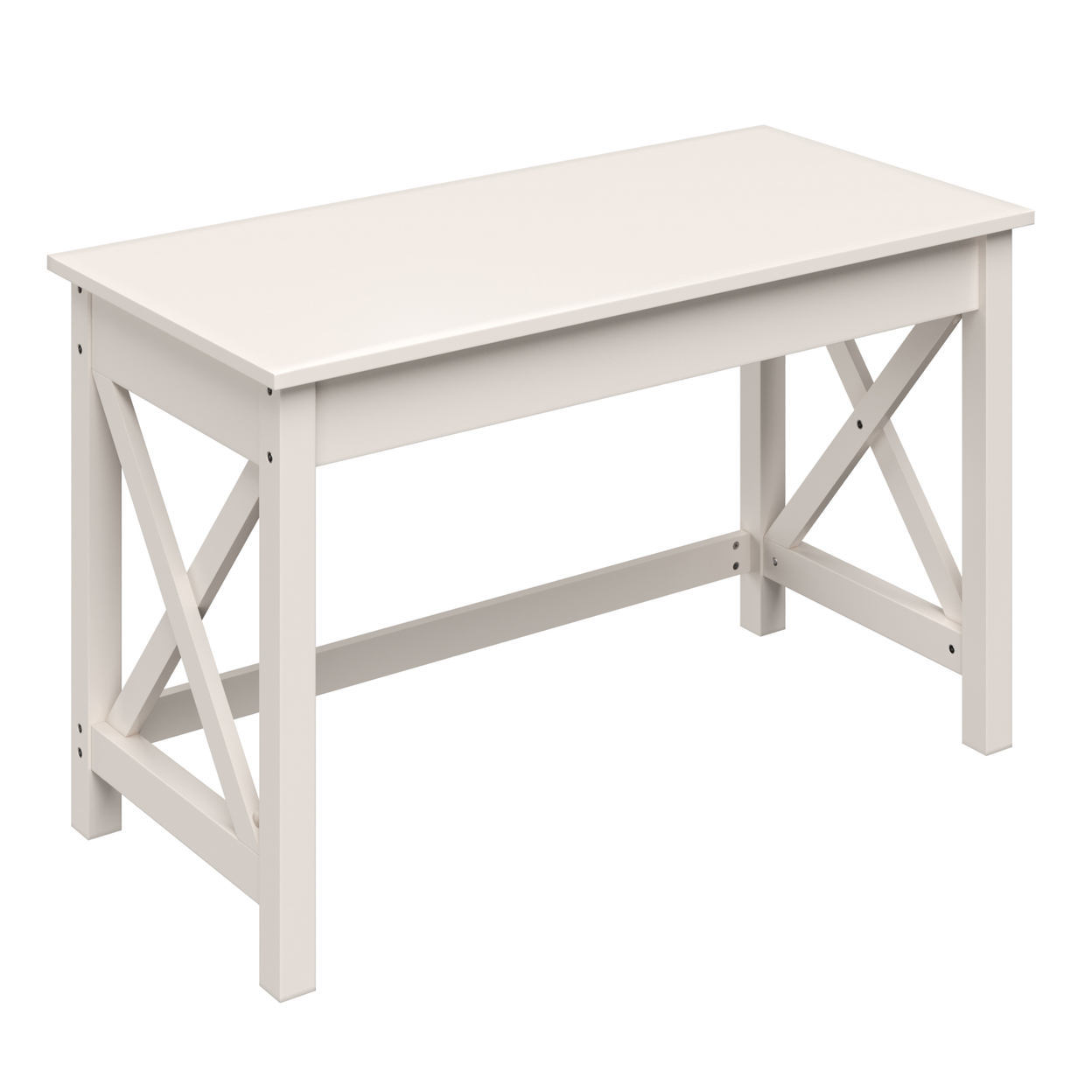 Writing Desk Work Desk With X-Pattern Legs For Home Office, White