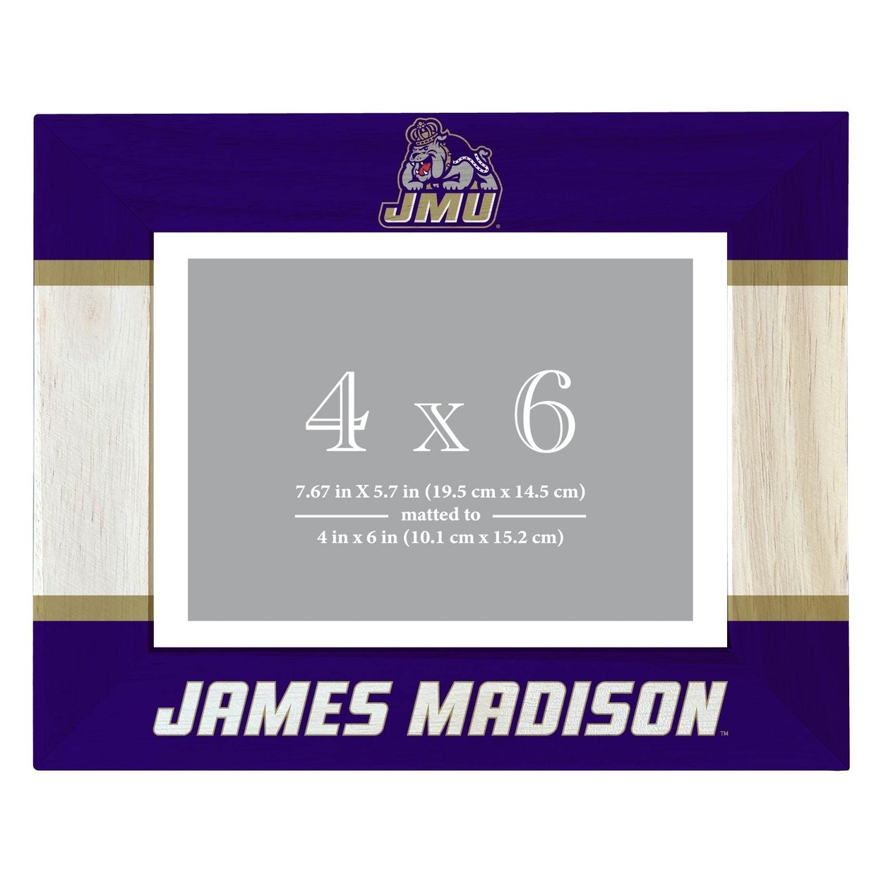 James Madison Dukes Wooden Photo Frame Matted To 4 X 6 Inch - Printed
