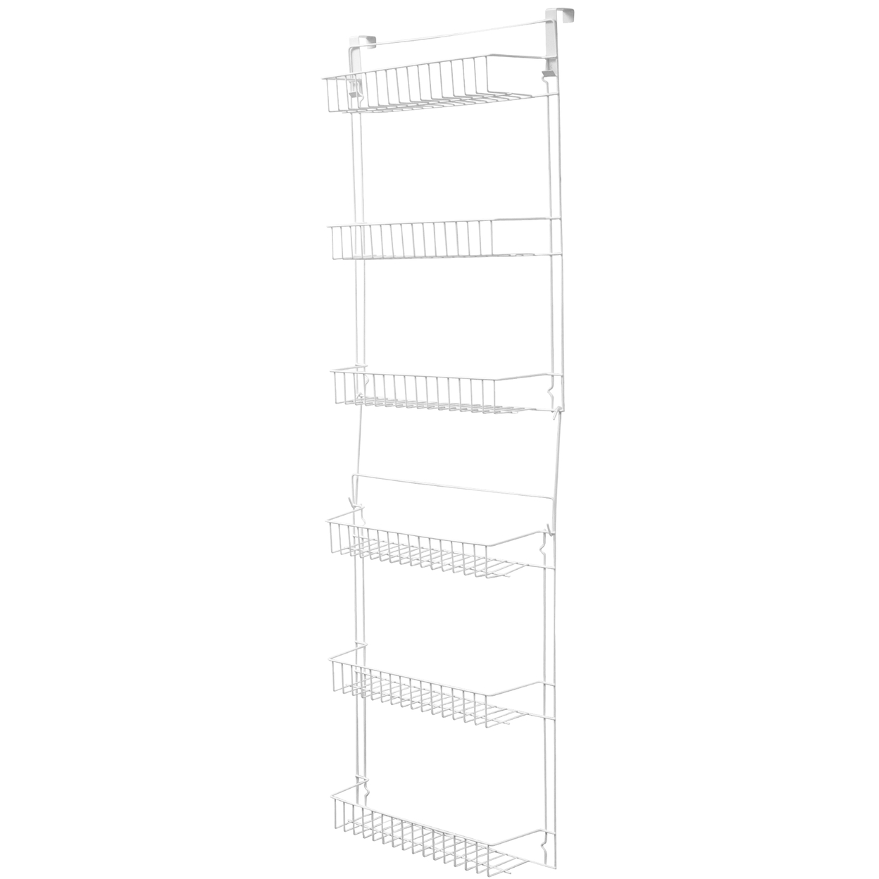 Over The Door Organizer 6-Tier Pantry Shelves Rack For Kitchen Storage, White