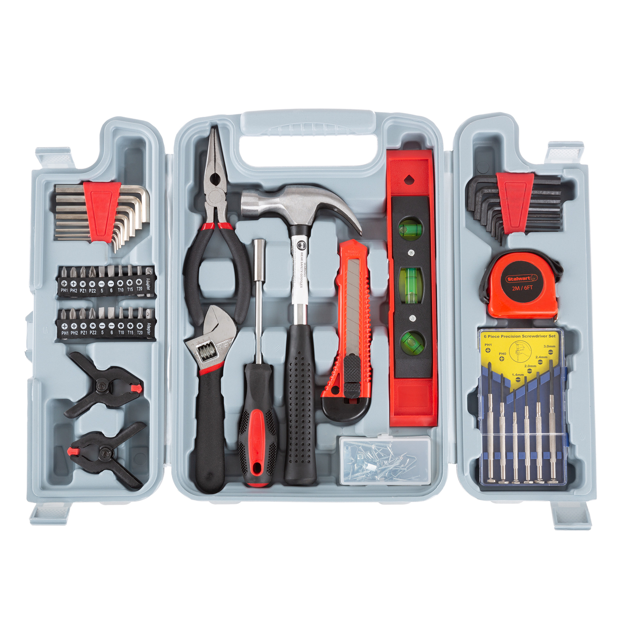 132 Pieces Tool Kit With Carrying Case Essential Hand Tool Set For Home