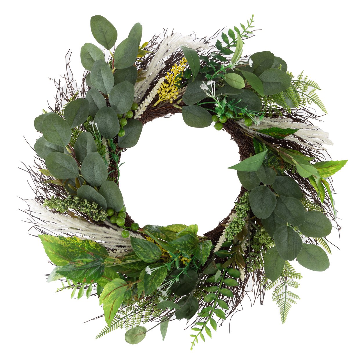 22 Inch Artificial Sweet Anne Eucalyptus Wreath Door Home Dcor