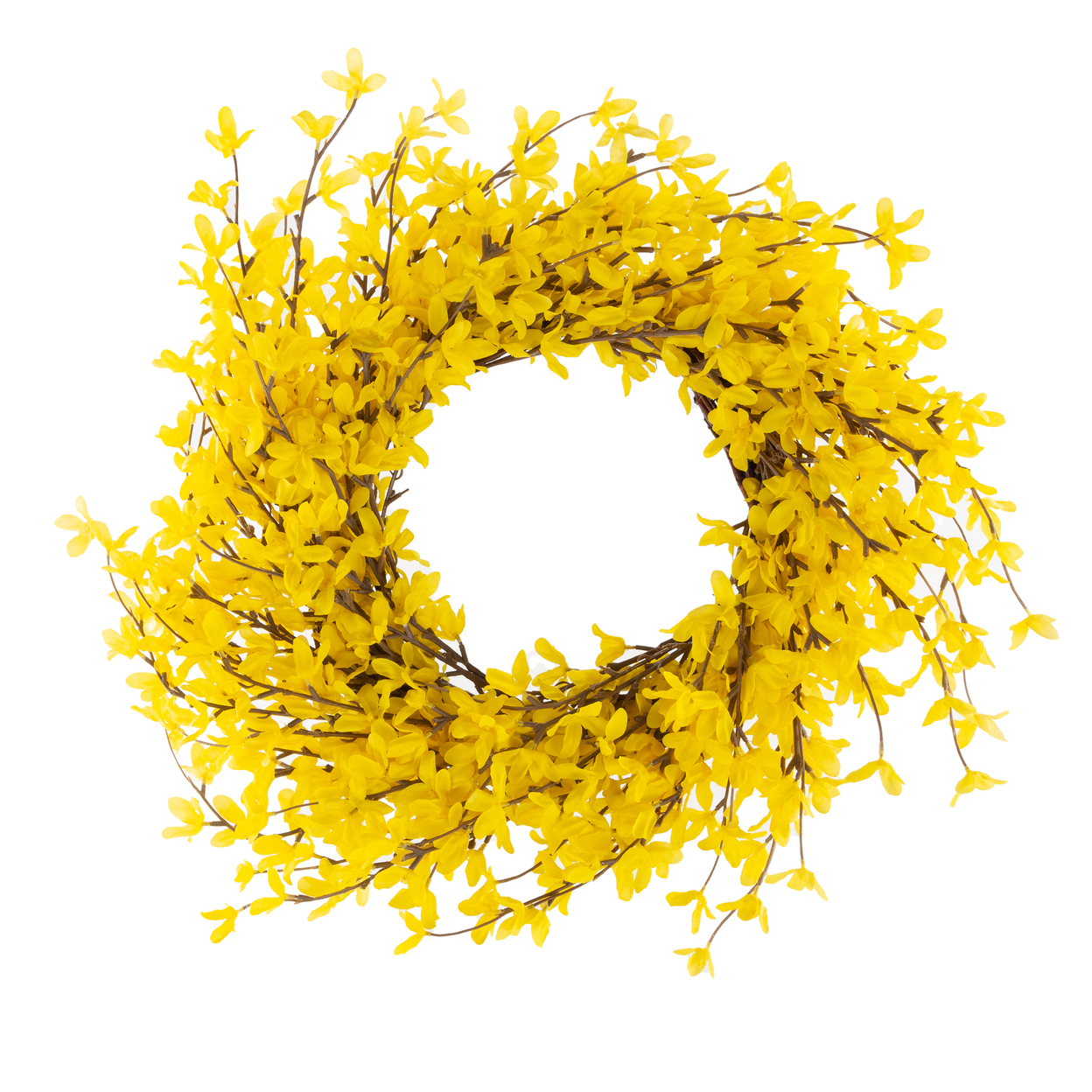 24 Inch Yellow Forsythia Artificial Spring Wreath Home Dcor