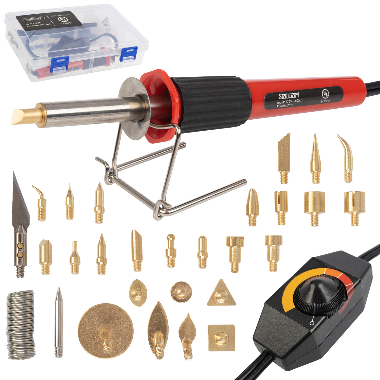 29Piece Wood Burning Kit With Tips, Stamps, Case, 25W Tool DIY For Adults