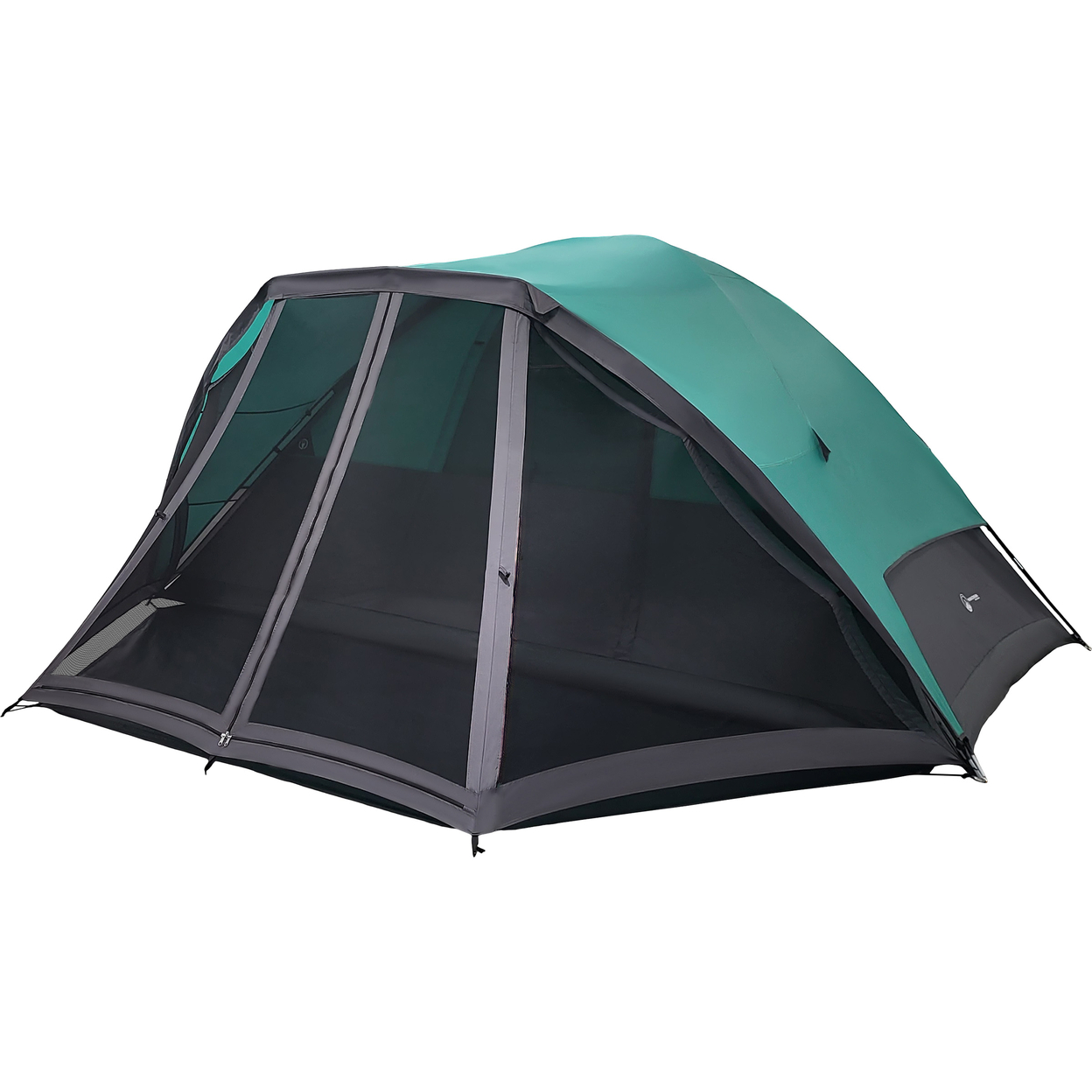 6 Person Camping Tent Cabin Style Outdoor Shelter Screen Tent Carrying Bag Teal