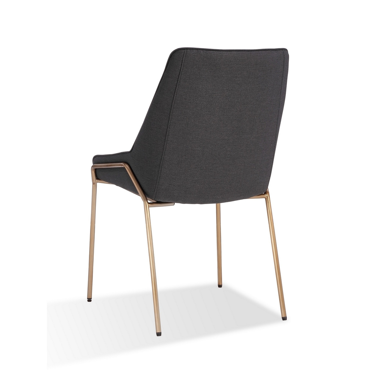 Rise 21 Inch Dining Chair, Boucle Upholstery, Metal Legs, Gray, Bronze -Saltoro Sherpi