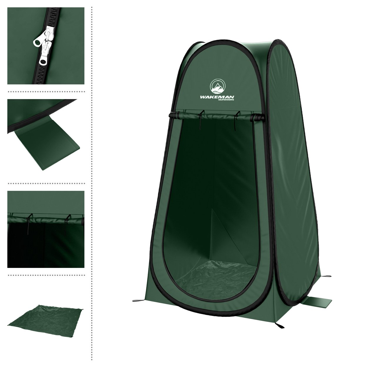 Pop Up Pod Privacy Shower Tent Dressing Room Or Portable Toilet Stall Bag Green
