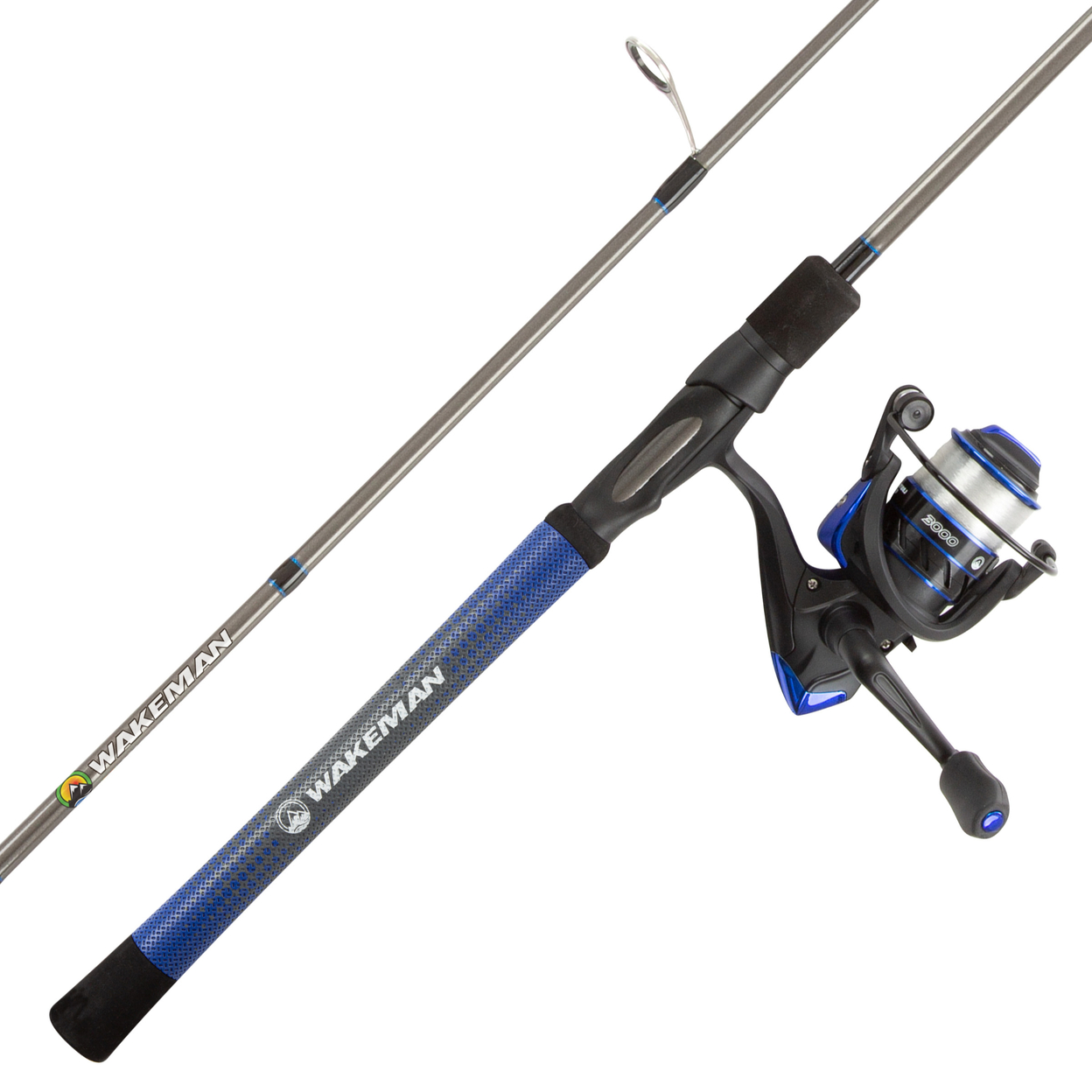 Adult Fishing Rod & Reel Combo Carbon Pole Spinning Reel Blue 6.5 Feet