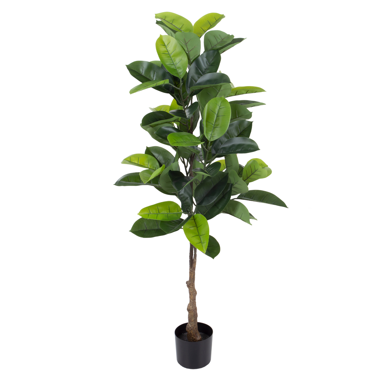 Artificial Rubber Plant - 51-Inch Faux Tree With Natural-Feel Leaves Indoor