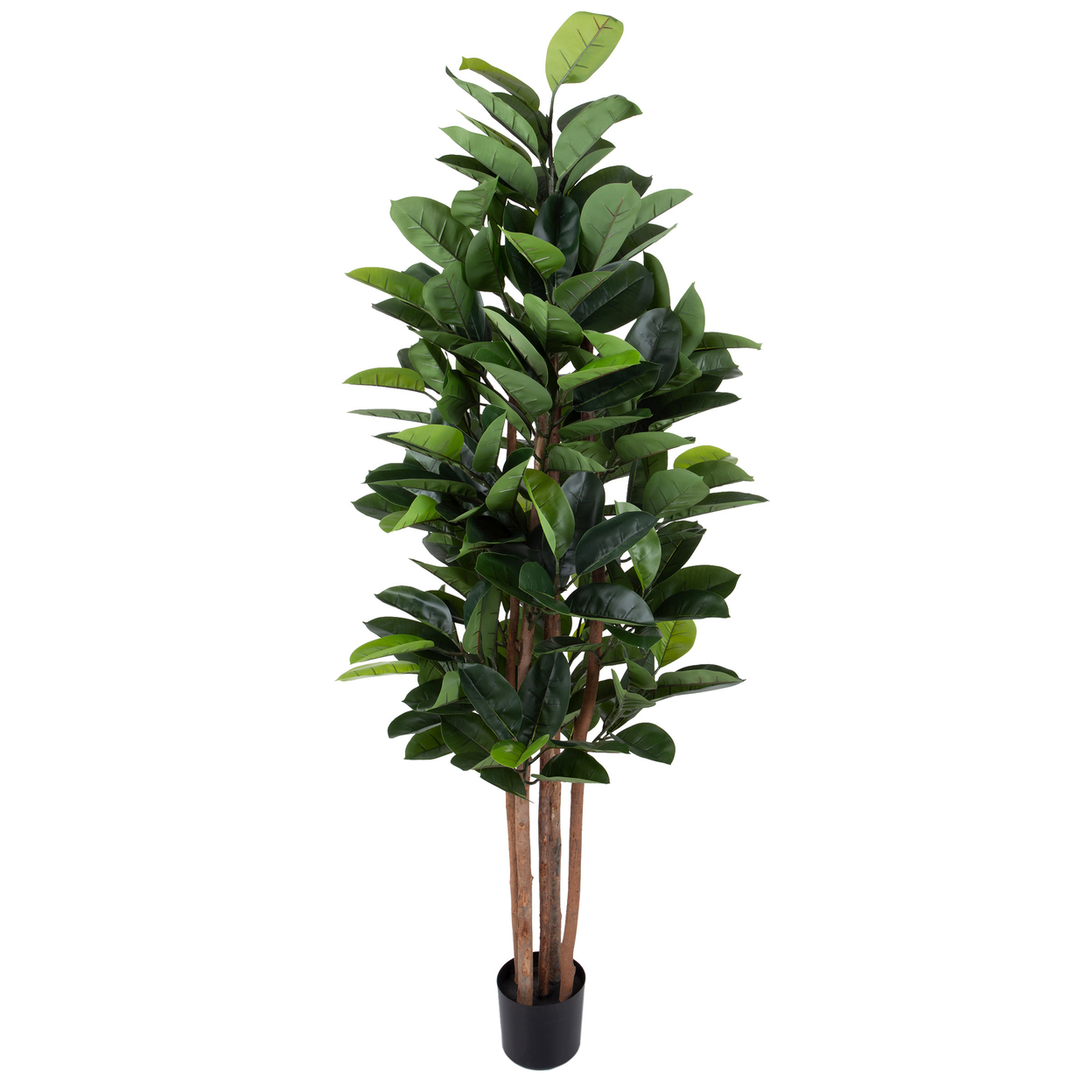 Artificial Rubber Plant 70-Inch Faux Tree With Natural Feel Leaves Indoor