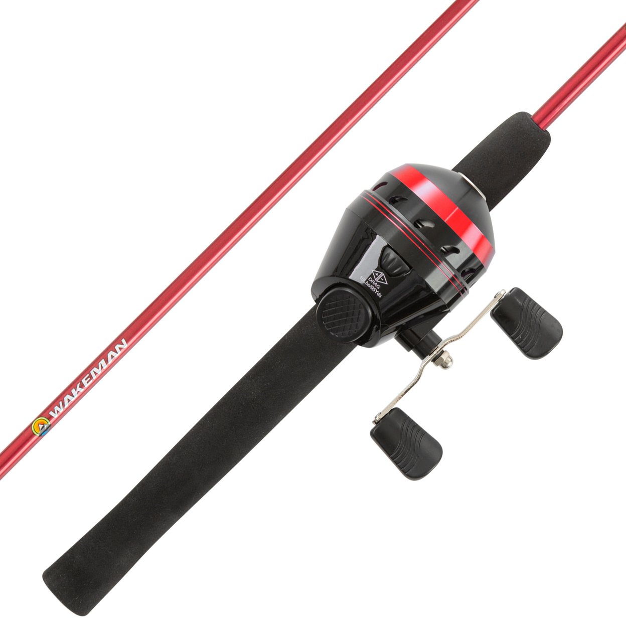 Beginner Red Spincast Push Button Rod And Reel 5.5 Ft Fiberglass Fishing Pole