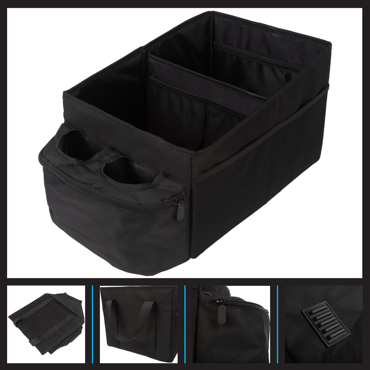 Backseat Car Organizer Collapsible Storage Box Cupholders Front Or Back Seat