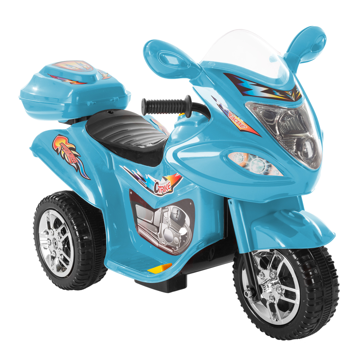 Blue Kids Motorcycle 3-Wheel Electric Ride-On Car 6V Battery Motorbike Kids