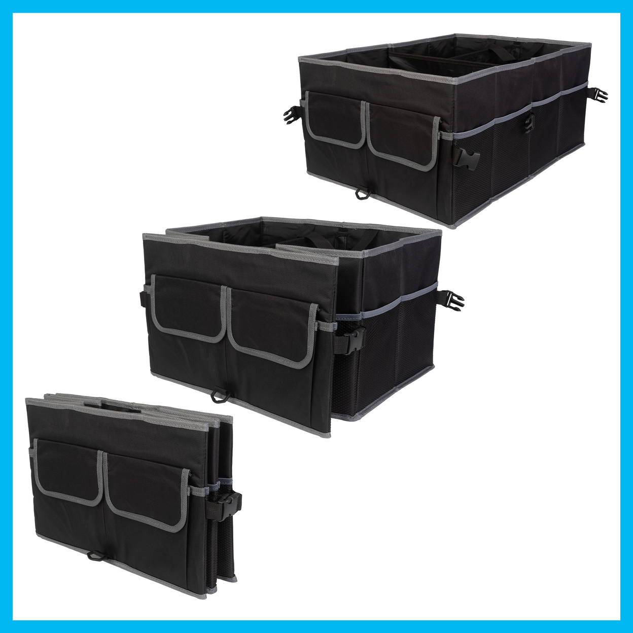 Car Organizer Collapsible Storage Box Trunk Organizer Waterproof Bottom Liner