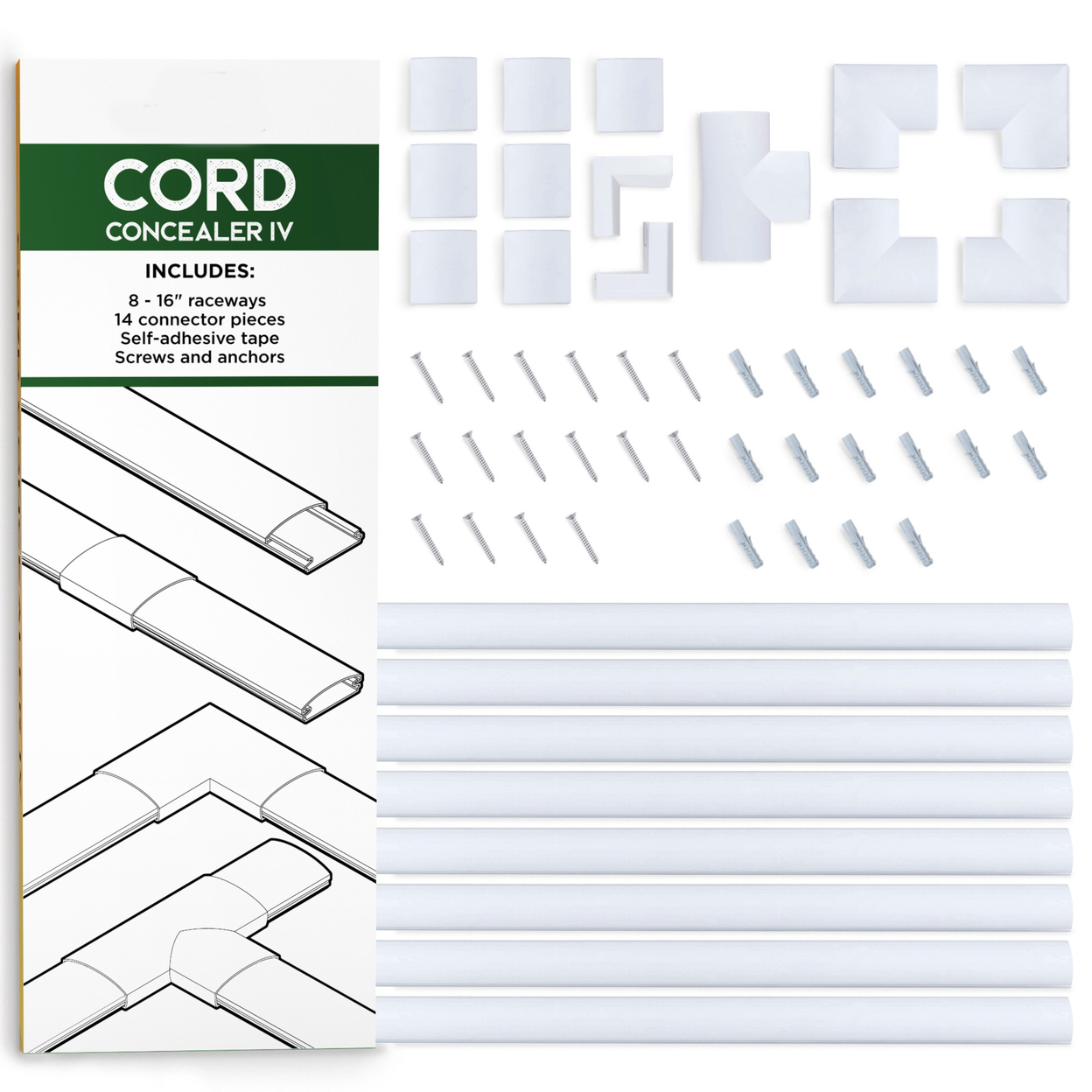 Cord Organizer Kit- Sliding Cable Management-Covers For Hiding Cords Wires