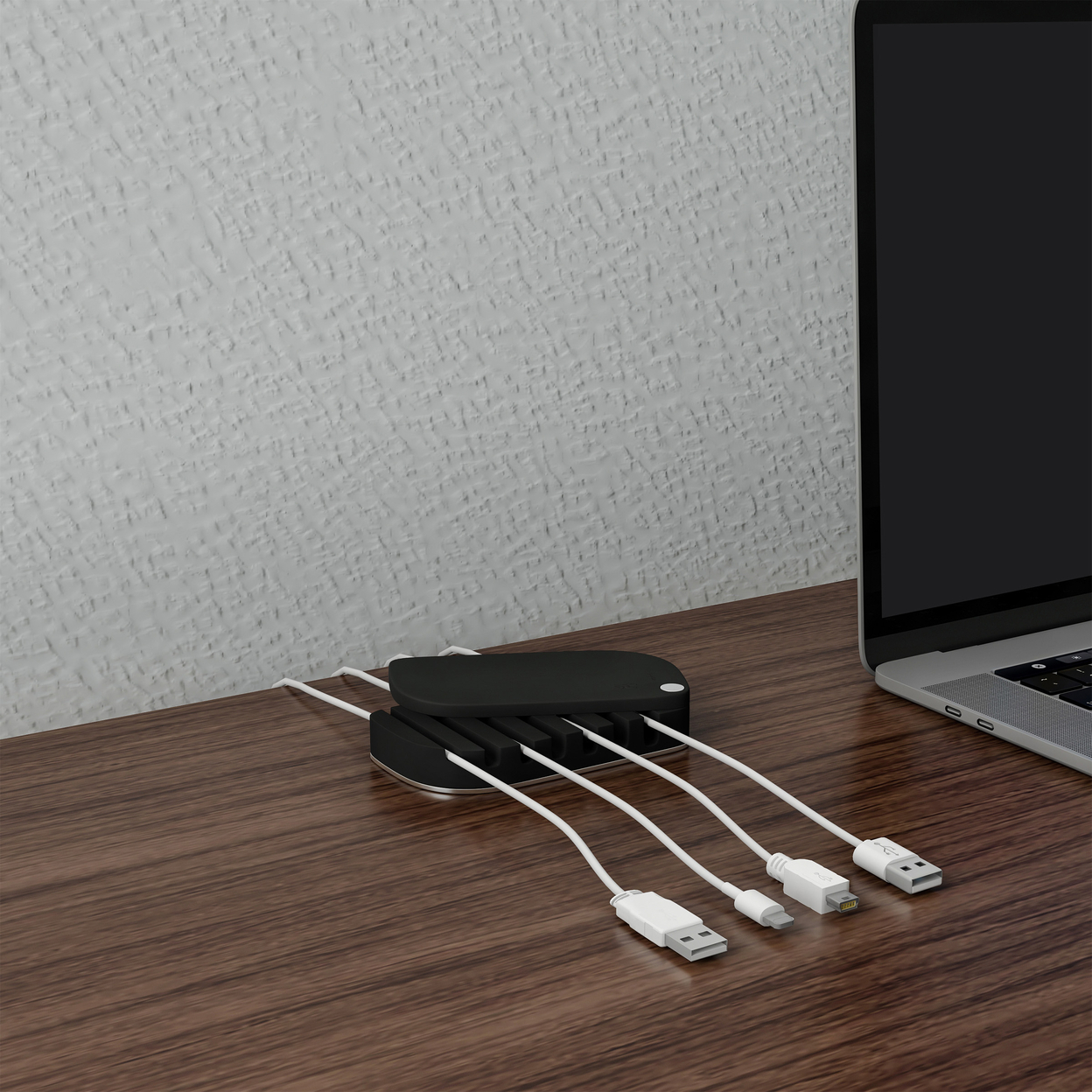 Desktop Cable Organizer- Cord Management For 7 Wires- Non-Slip Base