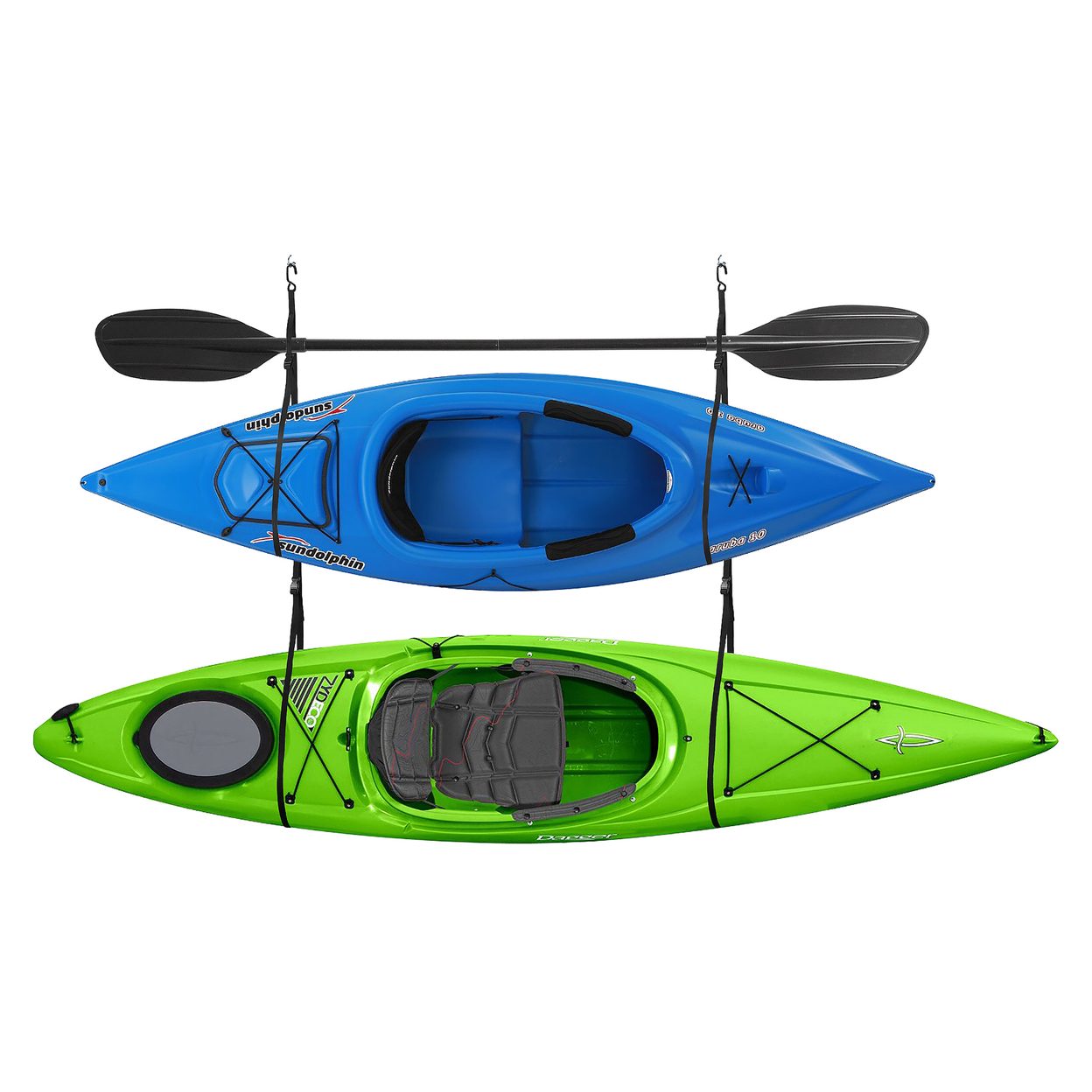 Double Kayak Storage Strap Garage Canoe Hoists 100 Lb Capacity Rad Sportz