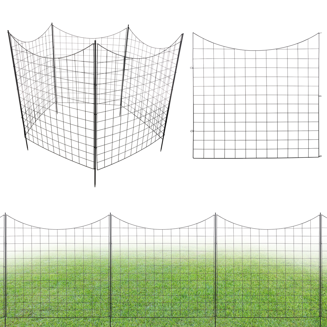 Garden Fence 39 In Tall Dog Fence Or Animal Barrier, Decorative Wire 5 Panel