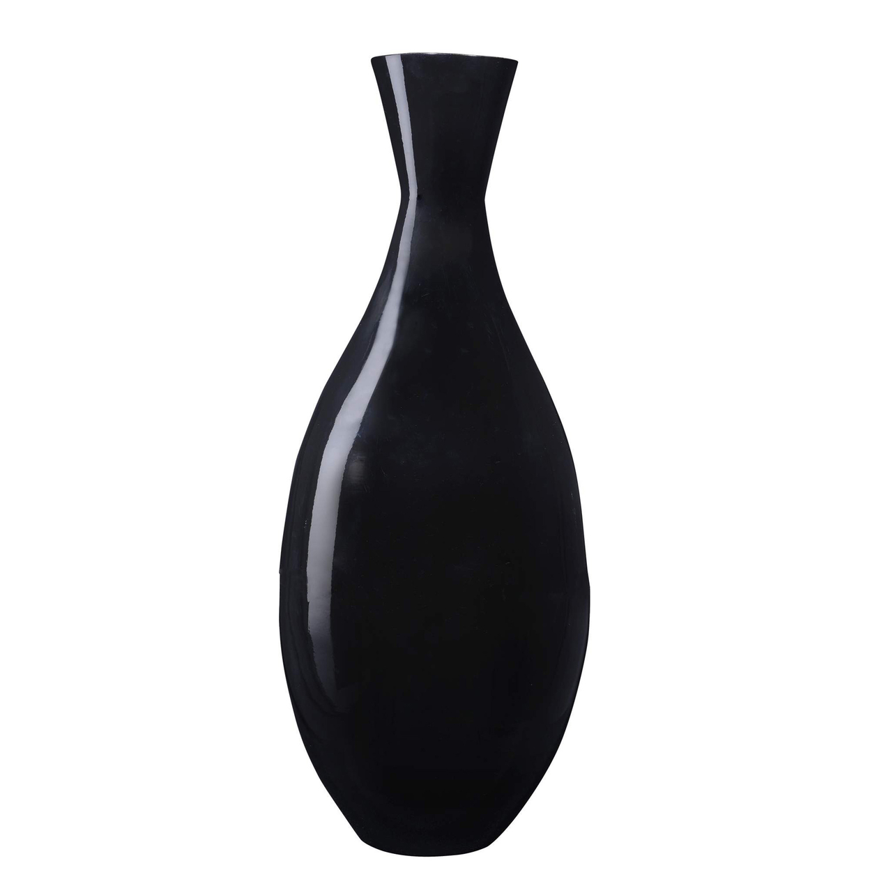 Handcrafted 24 In Tall Black Bamboo Vase Decorative Tear Drop Floor Vase