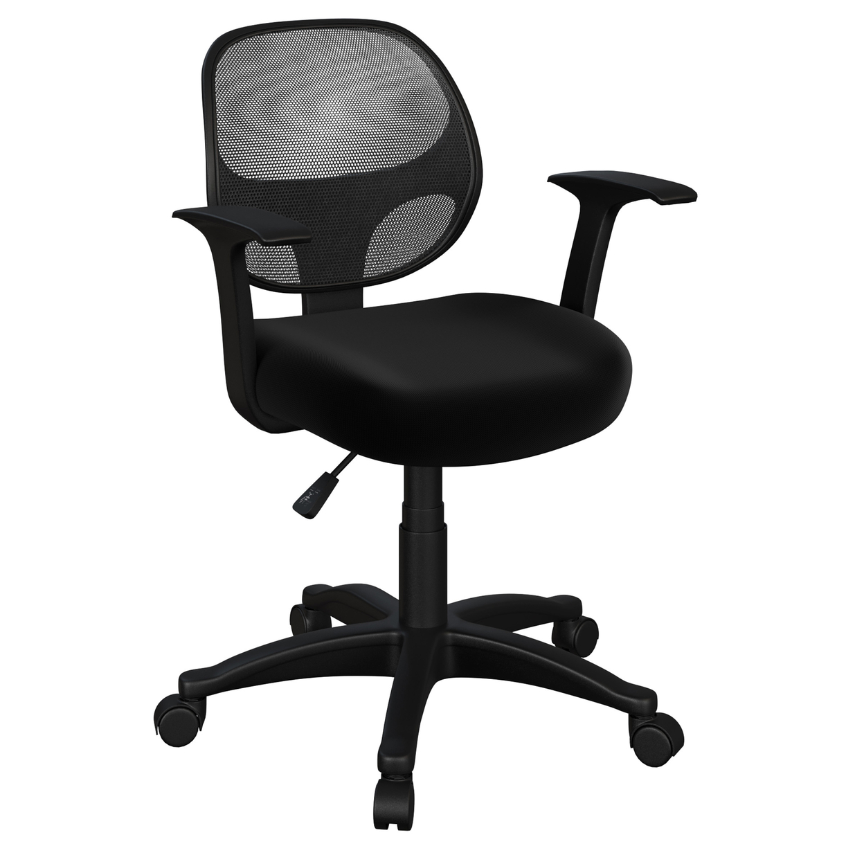 Office Chair Adjustable Height Computer Chair With Wheels Curved Back Foam Seat