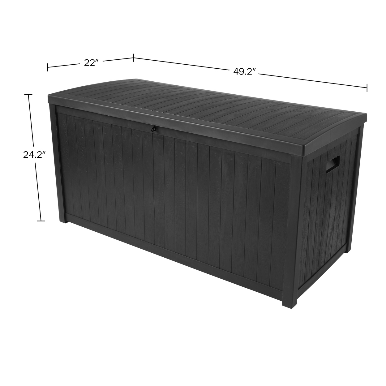 Outdoor Indoor 113 Gallon Storage Container Resin Deck Box 22 X 51.5 Inch - Black
