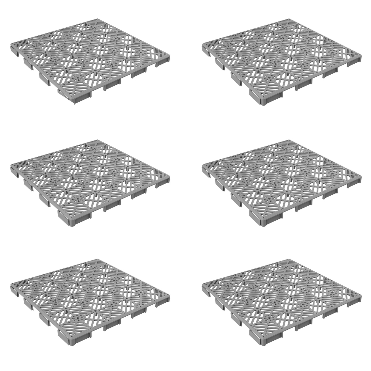 Outdoor Patio Deck Easy Snap Floor Tiles 11.5 X 11.5 Set Of 6 Water Drainage