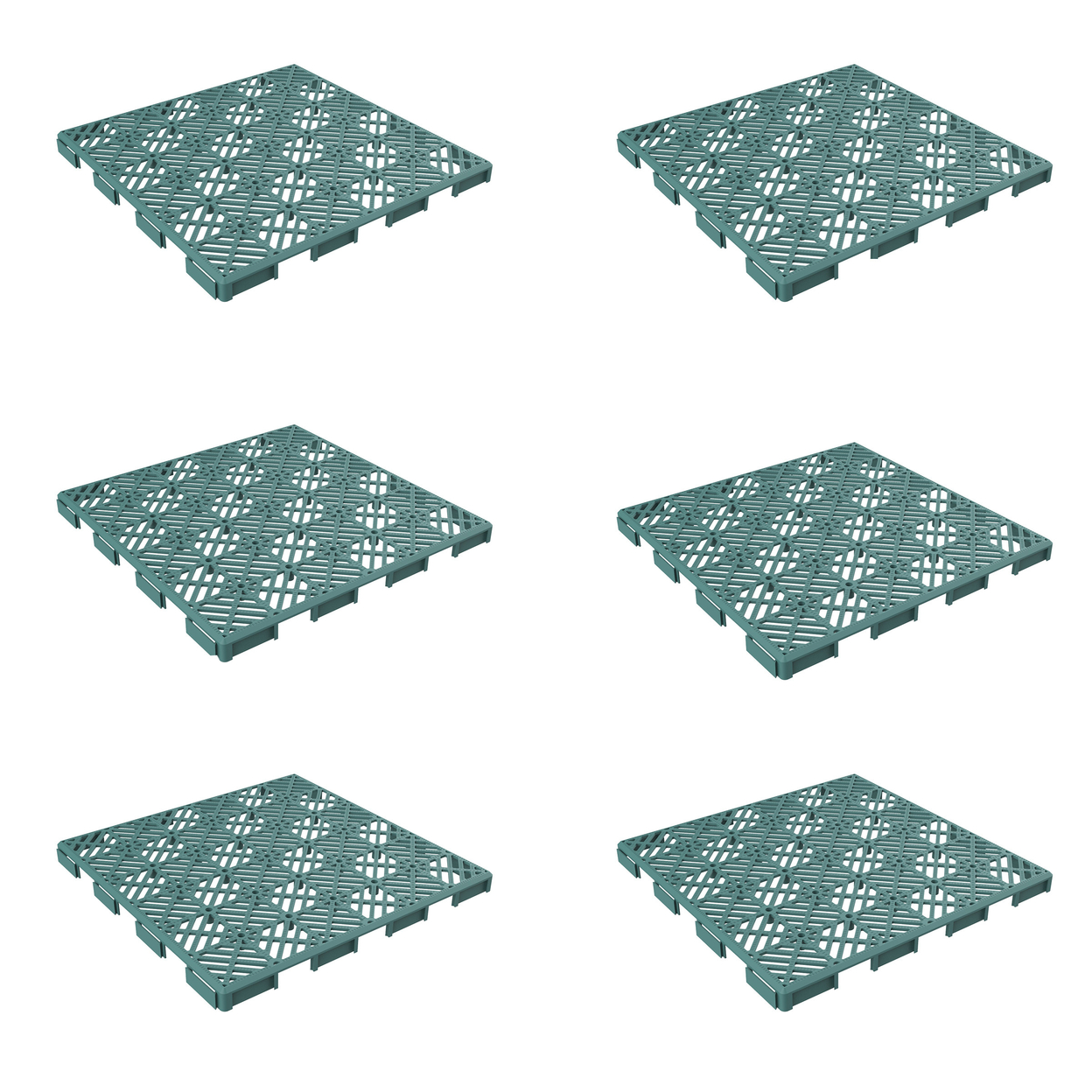 Outdoor Patio Easy Snap Green Floor Tiles 11.5 X 11.5 Set Of 6 Water Drainage