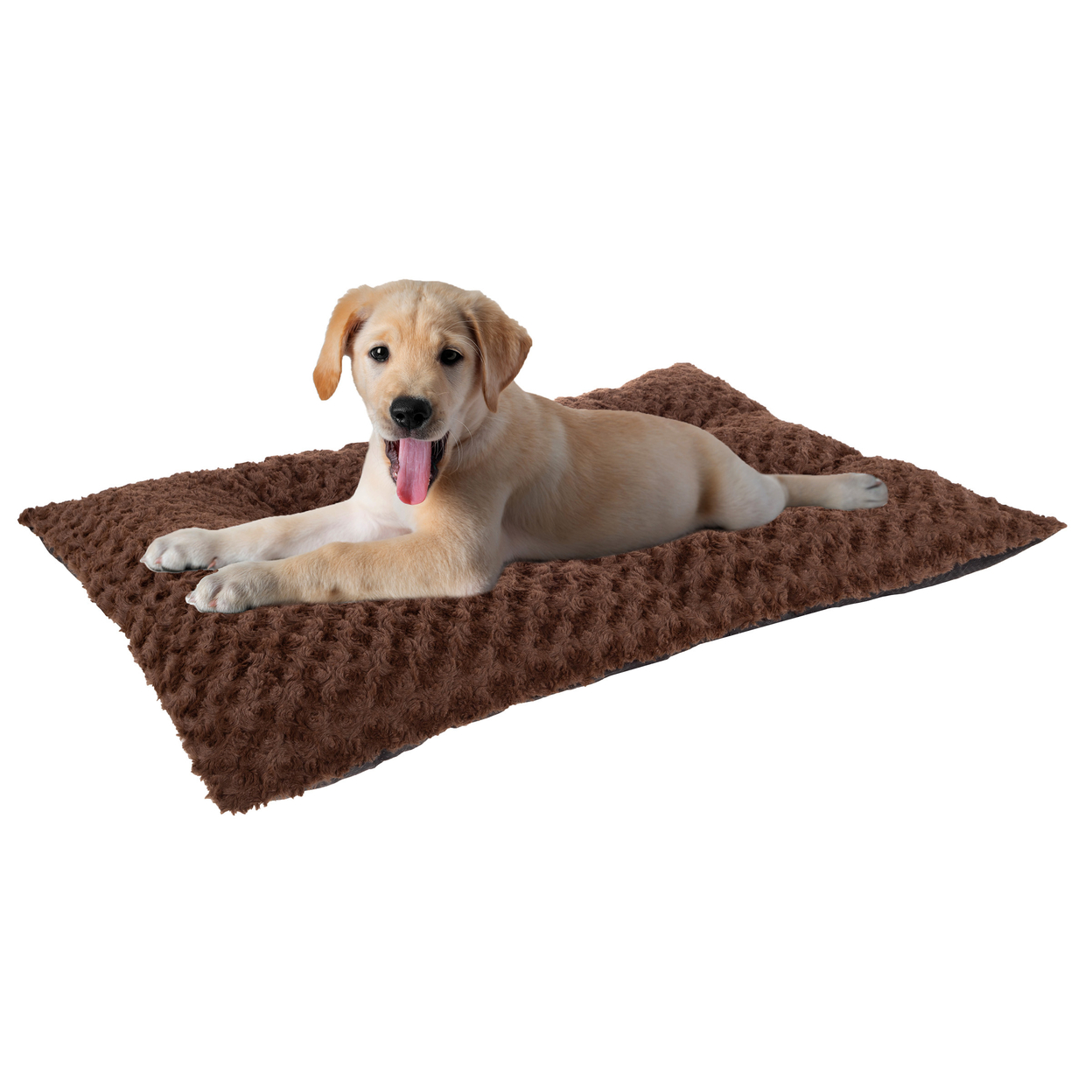 PAW Lavish Cushion Pillow Furry Pet Bed - Chocolate - Medium 19 X 32 Inches