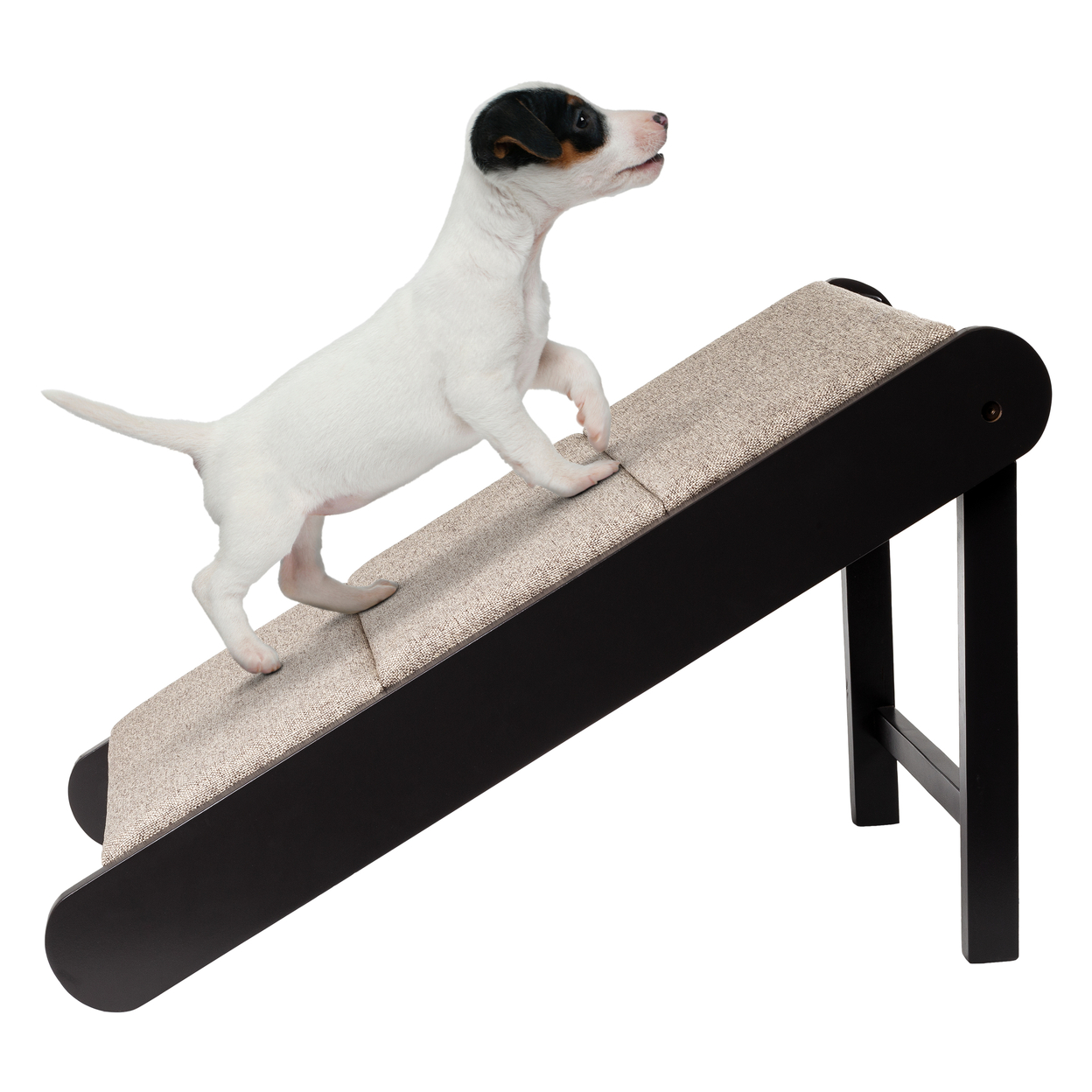 Pet Ramp Foldable Wooden Dog Ramp Dog Accessories For Small Dogs, Gray/Cream