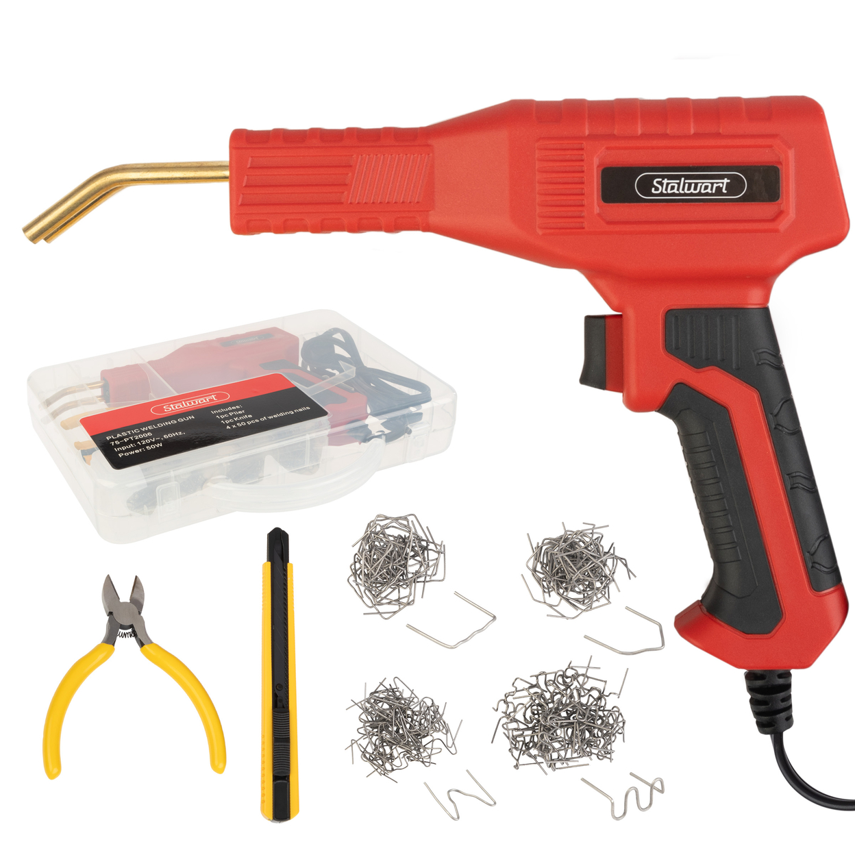 Plastic Welder 120V/50W Weld Kit With 200PCS Staples Wire Cutter Utility Knife
