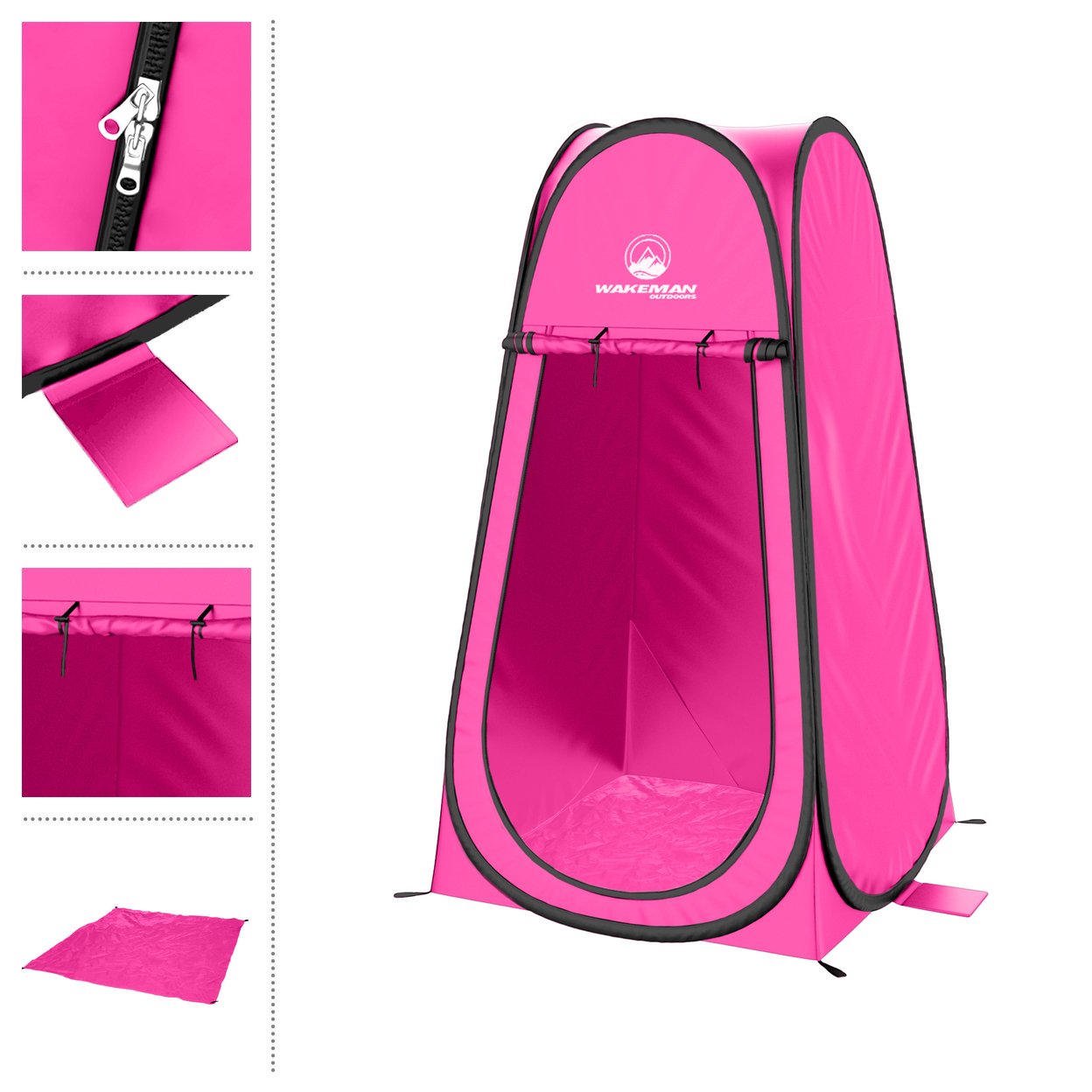 Pop Up Pod Privacy Shower Tent Dressing Room Portable Toilet Stall Bag Pink
