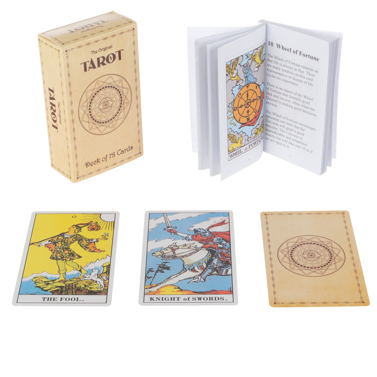 Tarot Cards With Guide Book Classic 78 Card Oracle Deck With Smooth Finish