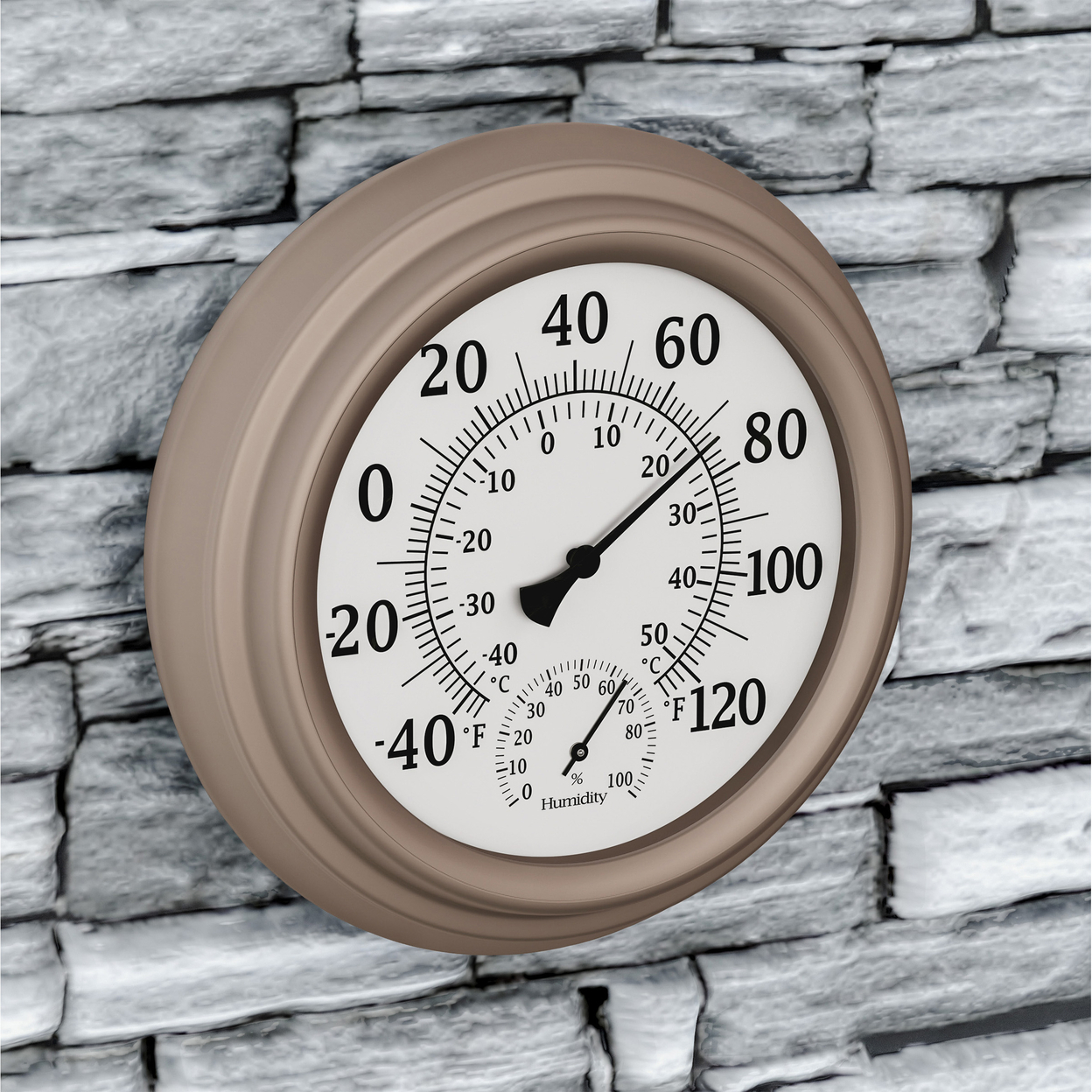 Wall Thermometer 8 Inch Decorative Indoor/Outdoor Temperature And Hygrometer