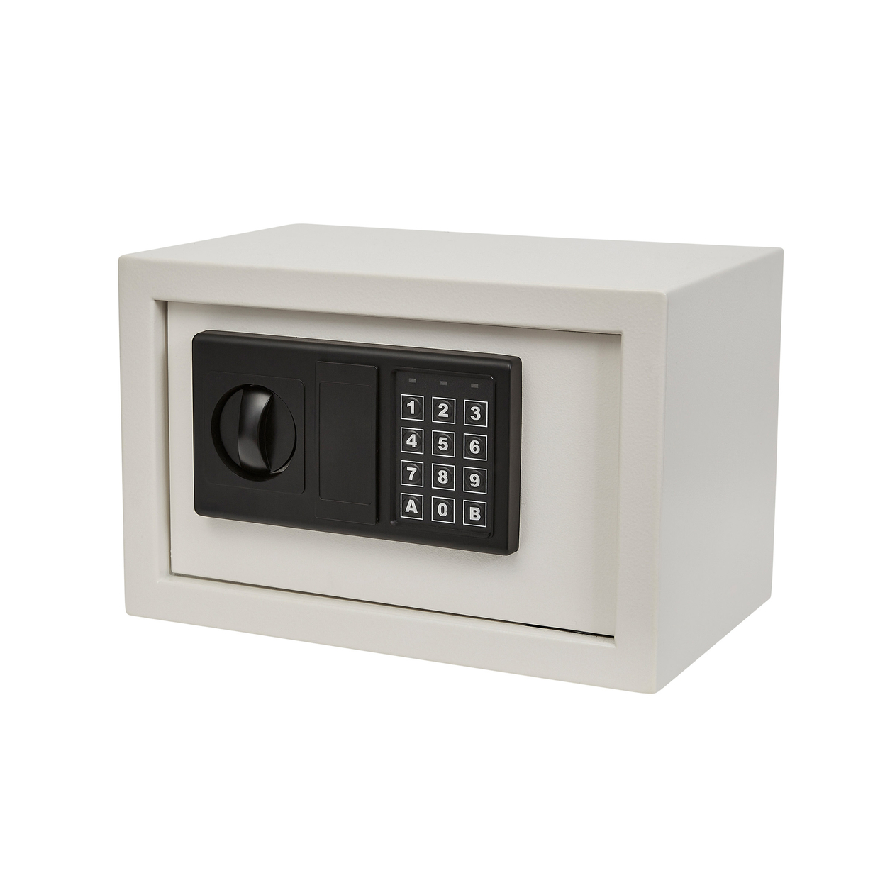 White Digital Safe Box Steel Lock Box Keypad Override Keys Protects Valuables