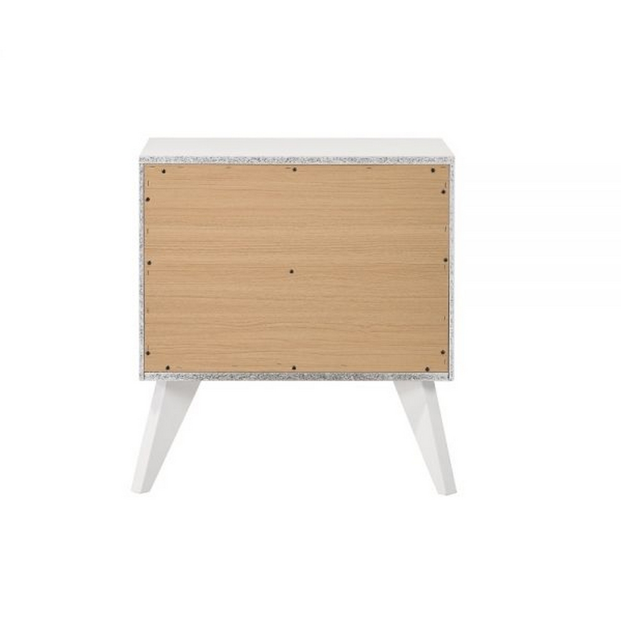 Siam 24 Inch Nightstand, 2 Drawers, Modern White, Sleek Rubberwood Frame - Saltoro Sherpi