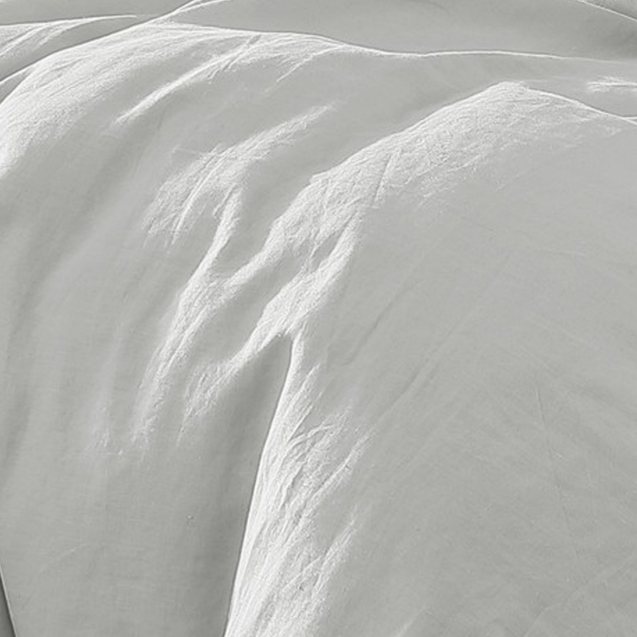 Edge 4 Piece King Size Duvet Comforter Set, Washed Linen, Cotton, Soft Gray - Saltoro Sherpi