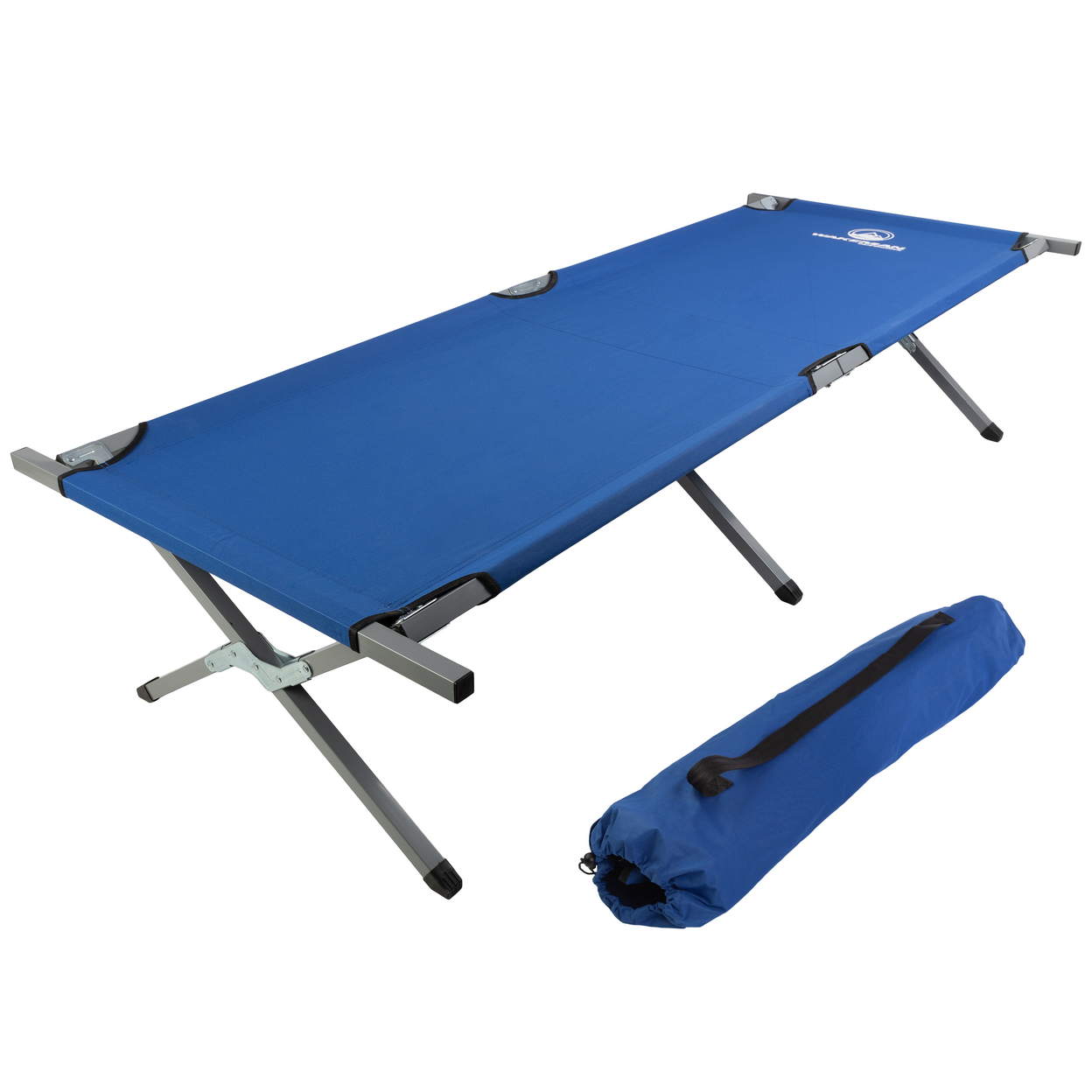 Outdoors Camping Cot Portable Folding Camp Bed With Carry Bag, Blue