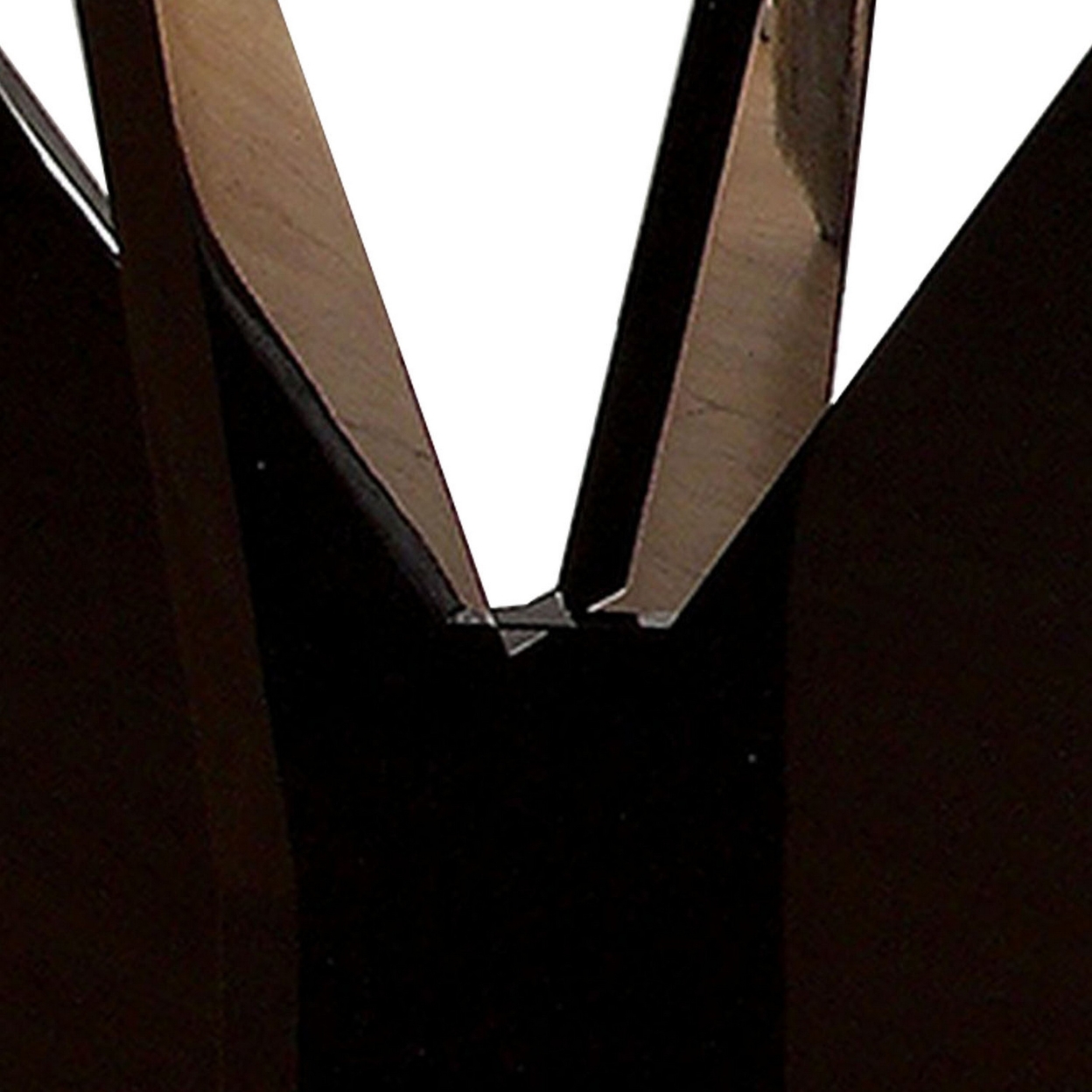 Pera 24 Inch Modern Side End Table, Black Glass Insert, Geometric, Black- Saltoro Sherpi