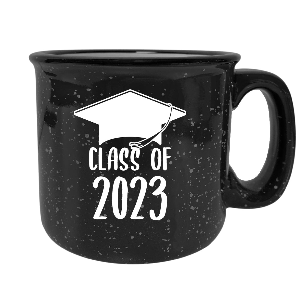 Class Of 2023 Grad Speckled Ceramic Camper Coffee Mug 16oz - Black, Single