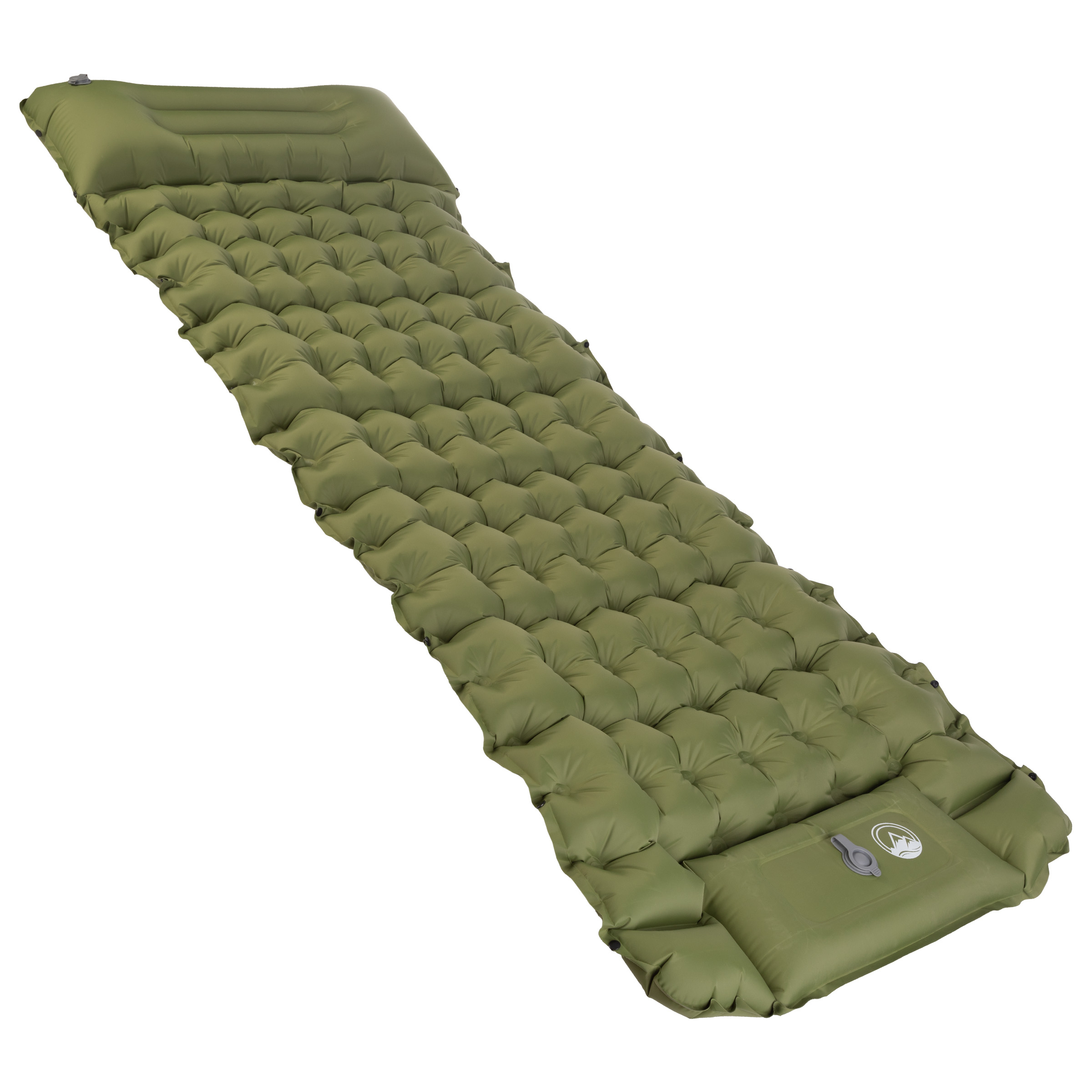 Inflatable Sleeping Pad Built-in Foot Pump Waterproof Mattress 77 X 27 Inch - Olive
