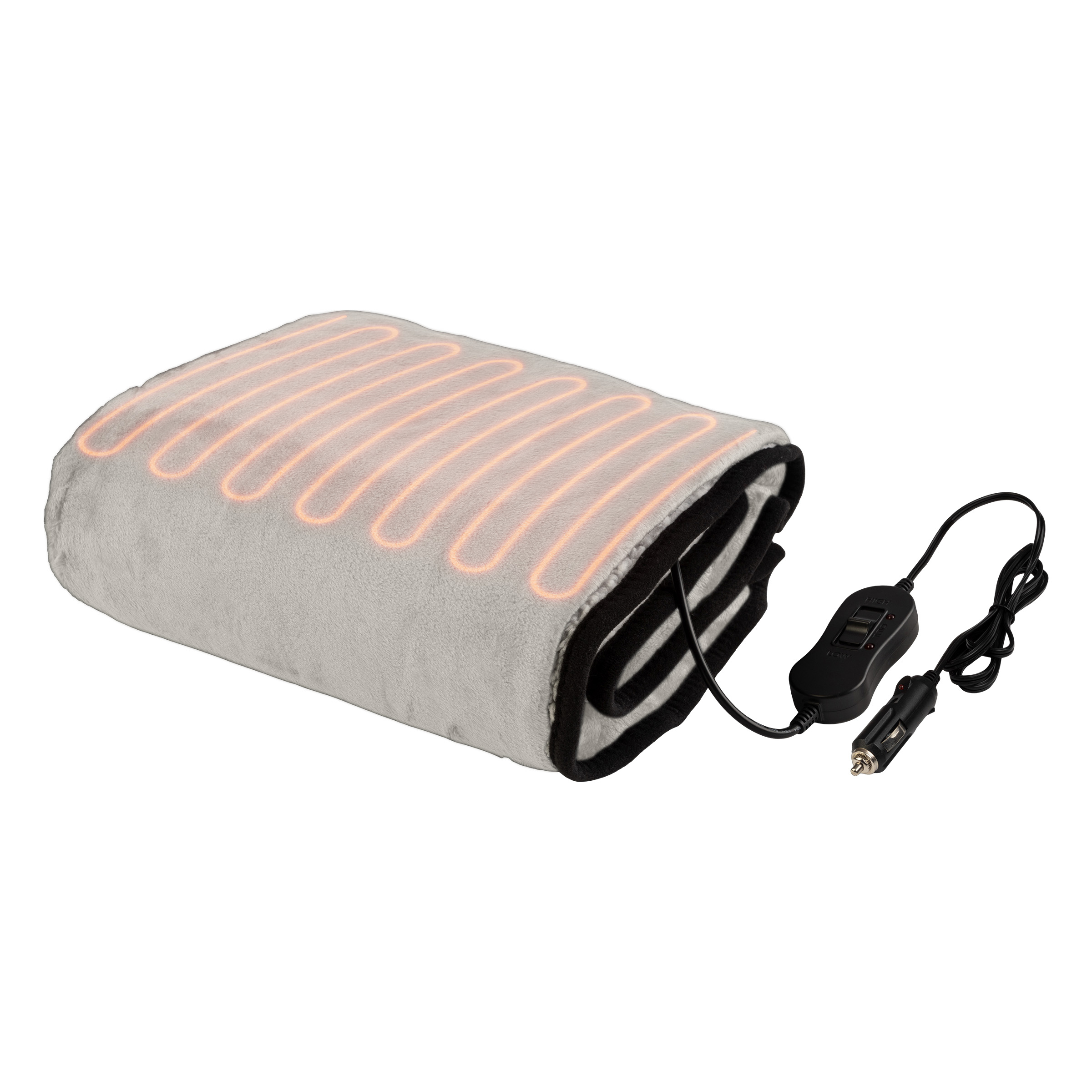 Heated Blanket Portable 12V Electric Travel Blanket For Car, Truck, Or RV - Light Gray