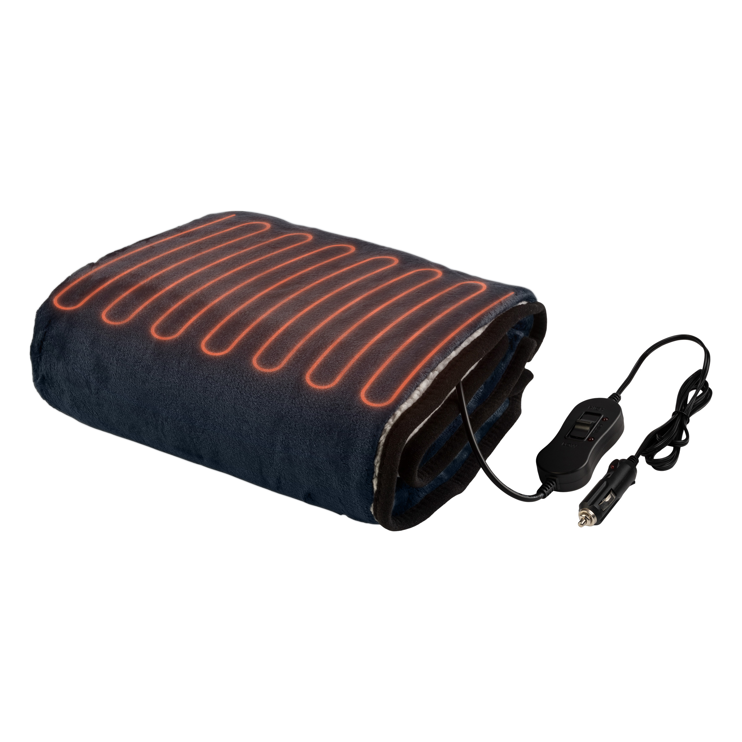 Heated Blanket Portable 12V Electric Travel Blanket For Car, Truck, Or RV - Navy Blue