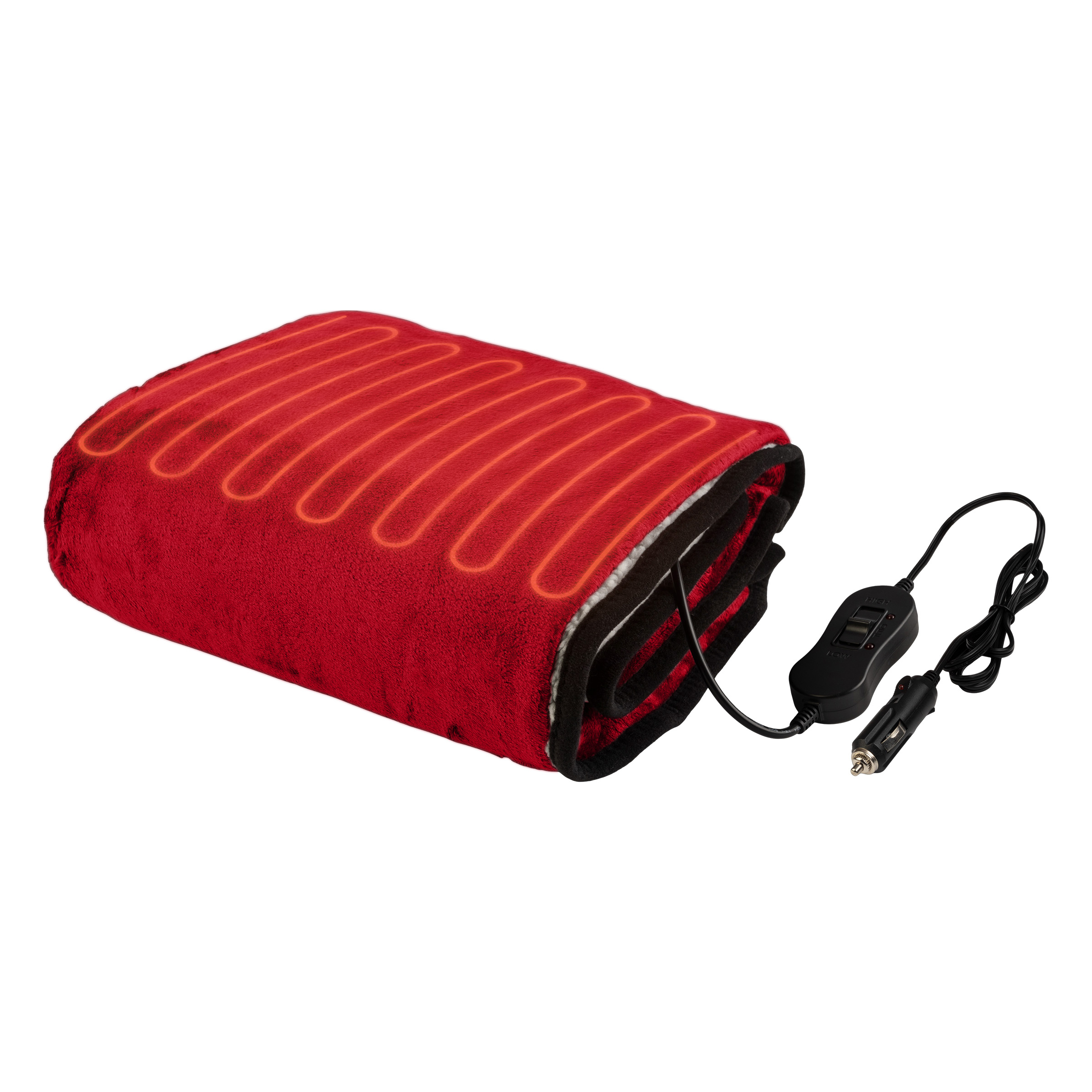 Heated Blanket Portable 12V Electric Travel Blanket For Car, Truck, Or RV - Red