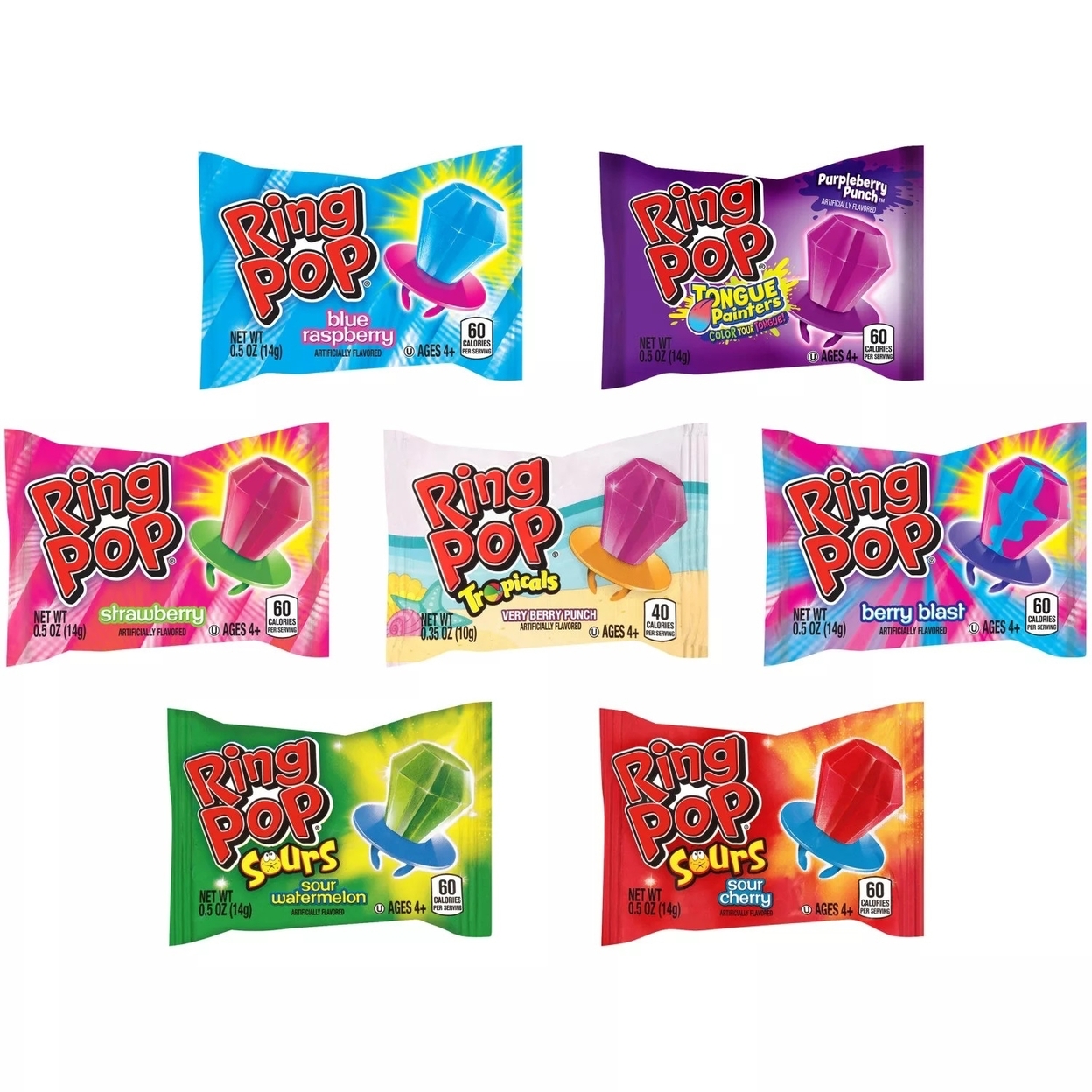 Ring Pop Candy Jar, Assorted Flavors (44 Count)
