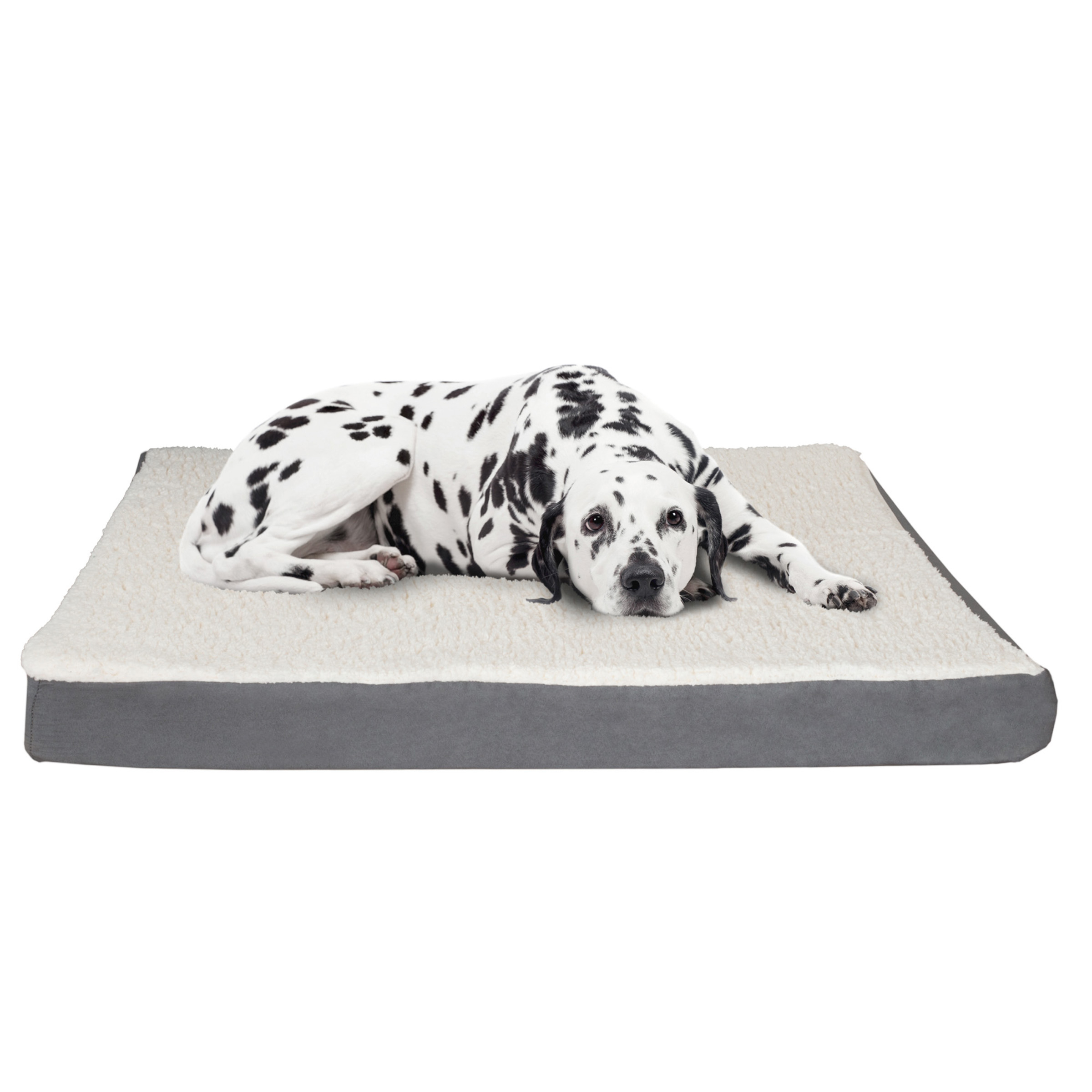 Orthopedic Dog Bed Memory Foam Cozy Sherpa 44 X 35 X 4 Washable Cover XL - Gray
