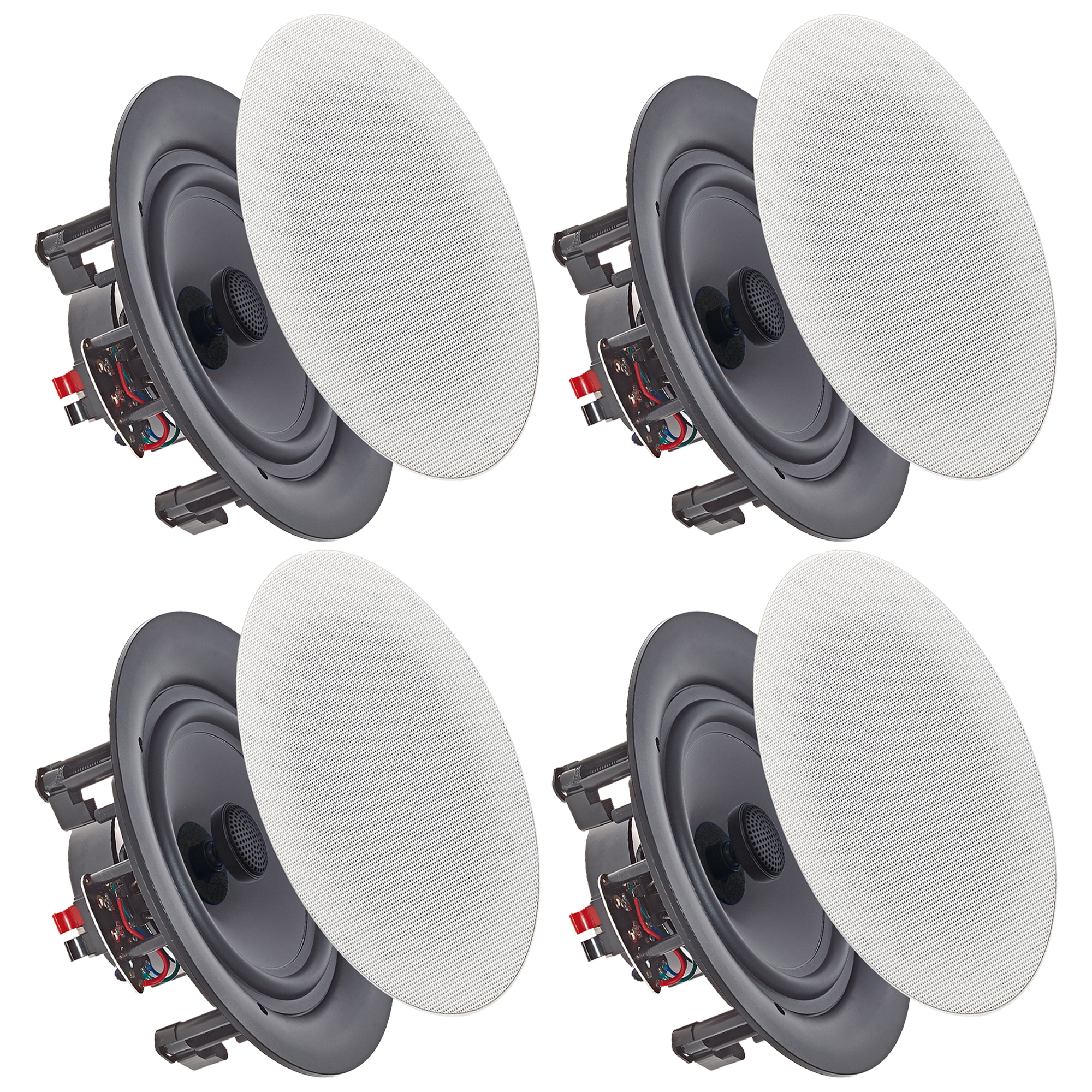 Set Of (4) Vaiyer 6.5 Inch 8 Ohm 200 Watts Frameless Speakers, Flush Mount In-Wall In-Ceiling 2-Way Mid Bass Woofer Speakers