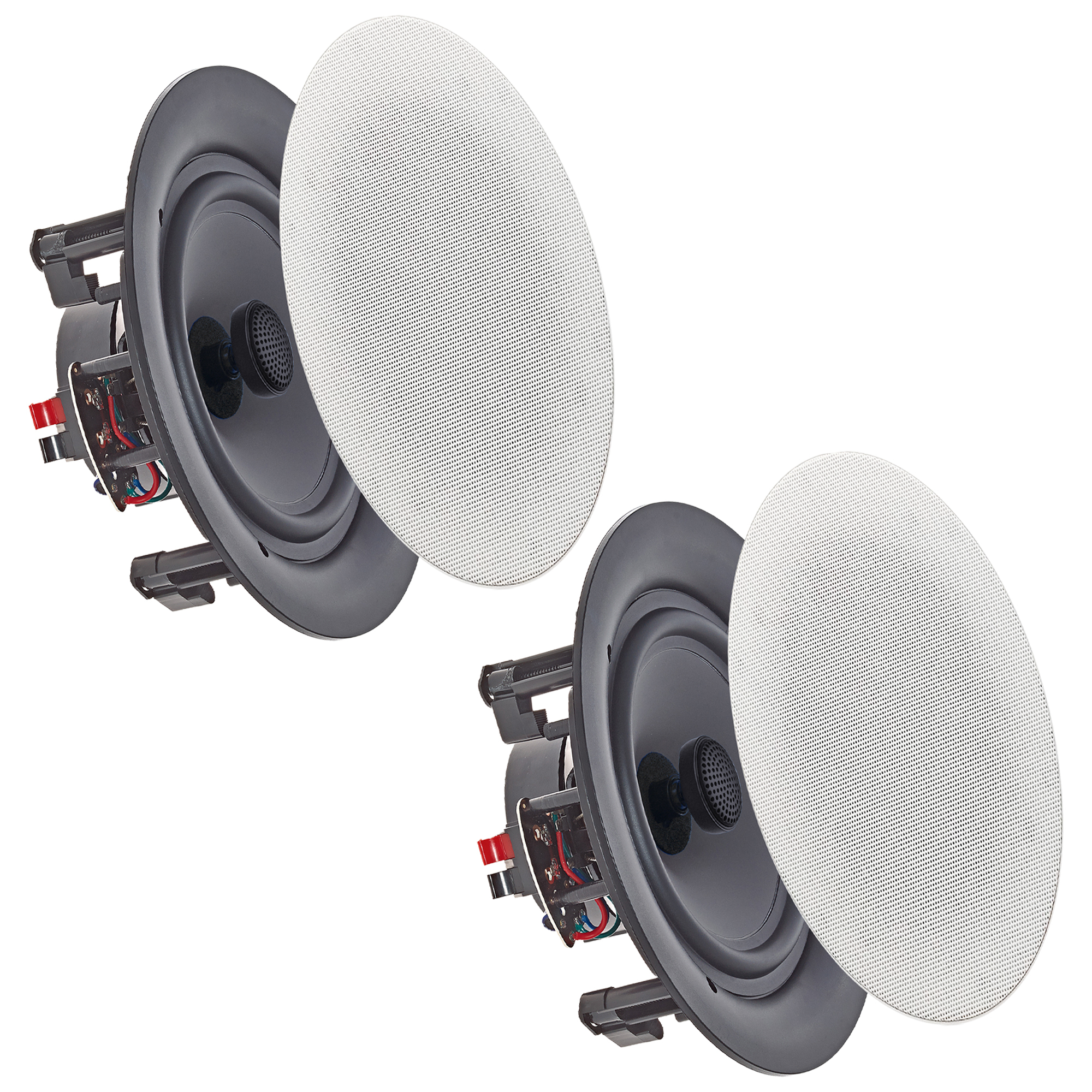 Vaiyer Pair Of 6.5 Inch 8 Ohm 200 Watts Frameless Speakers, Flush Mount In-Wall In-Ceiling 2-Way Mid Bass Woofer Speakers