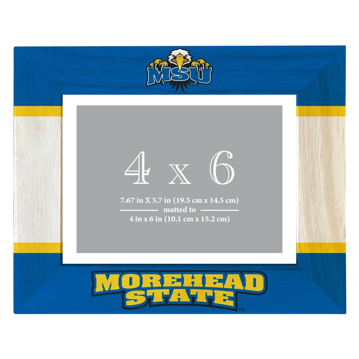 Morehead State University Wooden Photo Frame Matted To 4 X 6 Inch - Printed