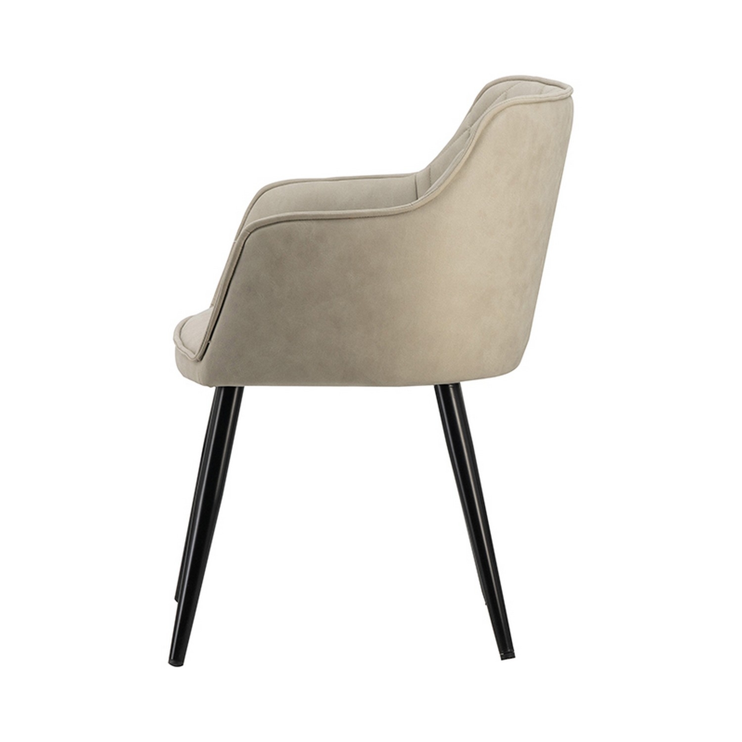 Erin 24 Inch Curved Dining Chair, Beige Fabric, Diamond Pattern Tufting- Saltoro Sherpi