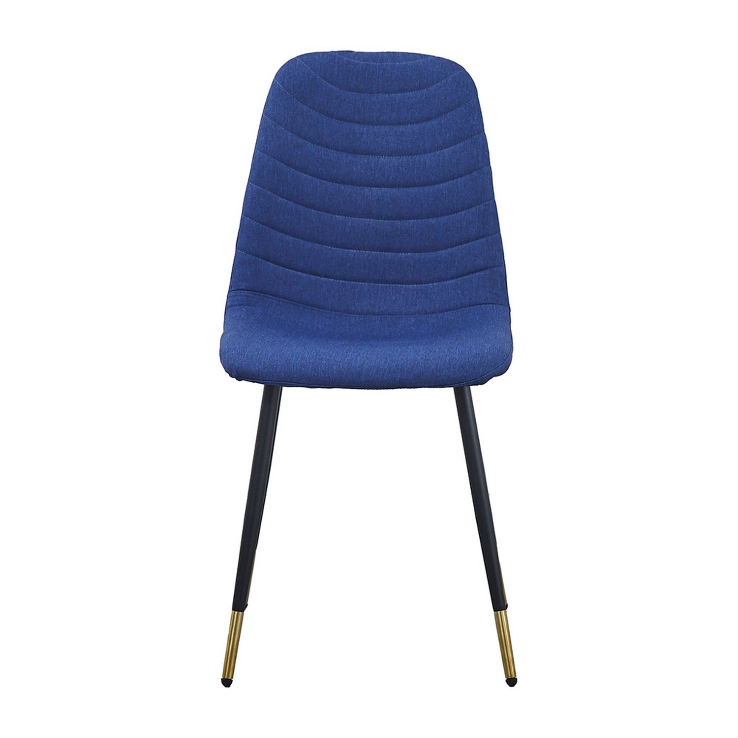 Gem 17 Inch Modern Metal Dining Chairs, Velvet Tufted, Set Of 4, Blue- Saltoro Sherpi