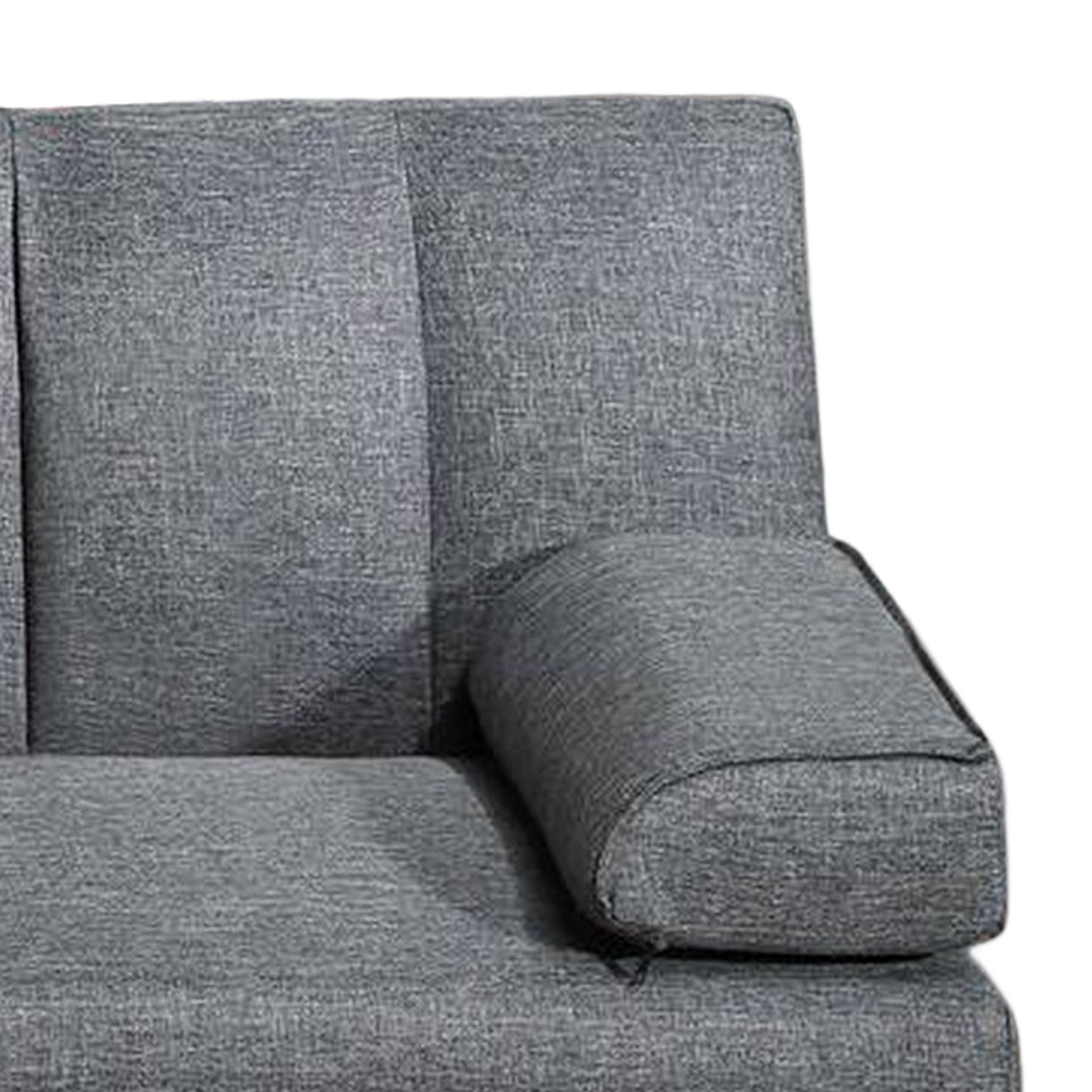Dora 71 Inch Adjustable Futon Sofa Bed With Vertical Channel Tufting, Gray- Saltoro Sherpi